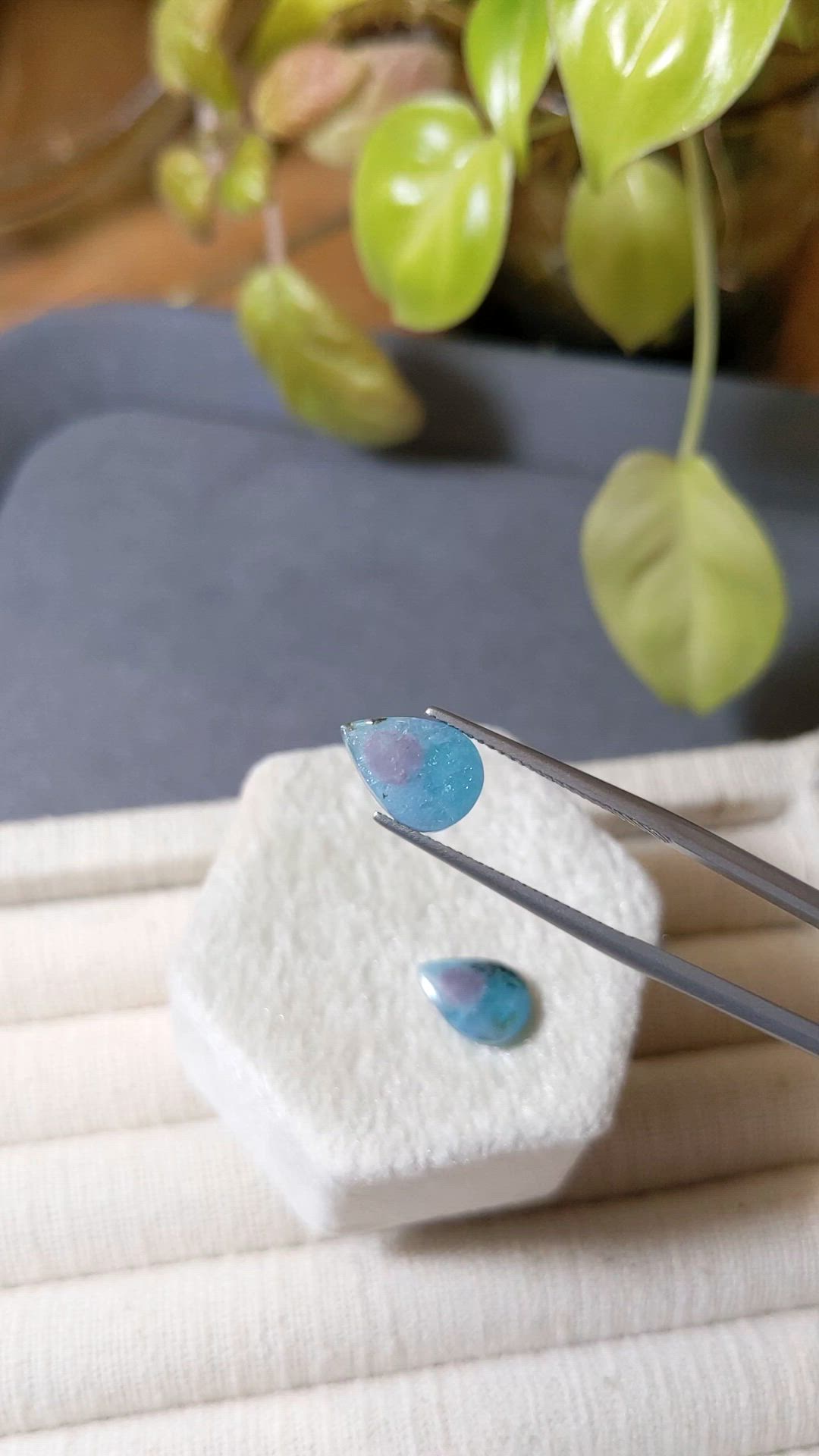4.11 Ct.Tw.Total Carat Weight Violet Paraiba Tourmaline Pair from Brazil Size Video