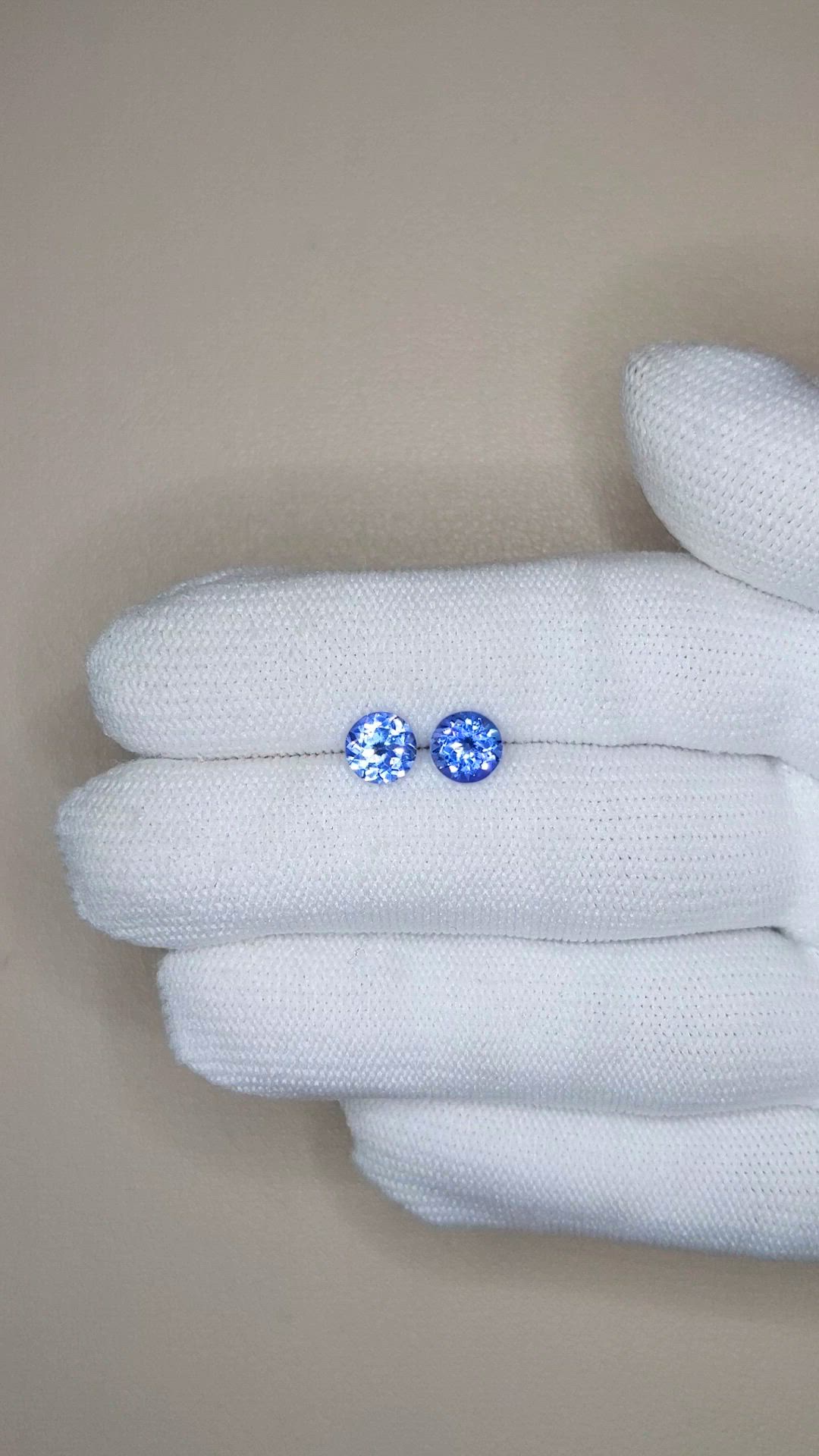 1.95&nbsp;Ct.Tw.Total Carat Weight Violetish Blue Tanzanite Pair from Tanzania Size Video