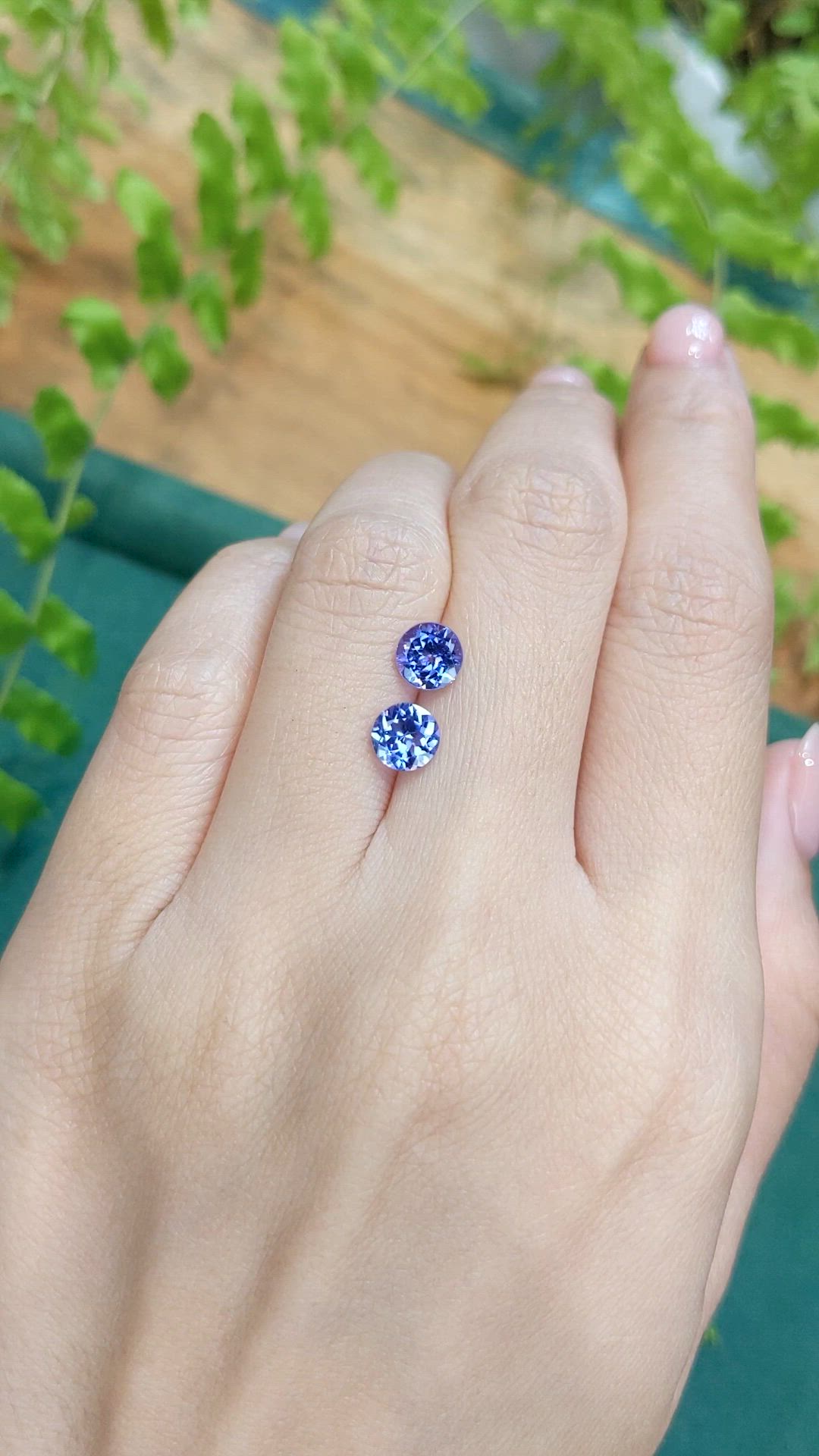 1.95&nbsp;Ct.Tw.Total Carat Weight Violetish Blue Tanzanite Pair from Tanzania Size Video