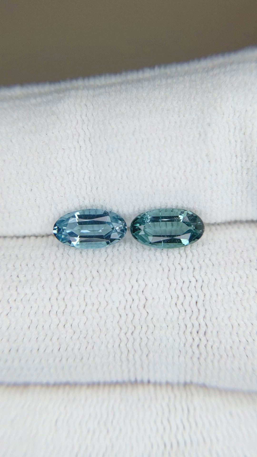 1.71&nbsp;Ct.Tw.Total Carat Weight Blue Tourmaline Pair from Namibia Size Video