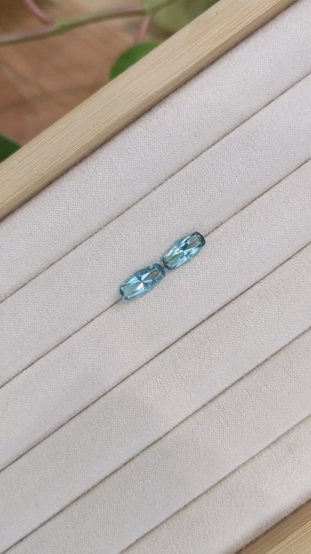 2.69 Ct.Tw.Total Carat Weight Blue Tourmaline Pair from Namibia Size Video