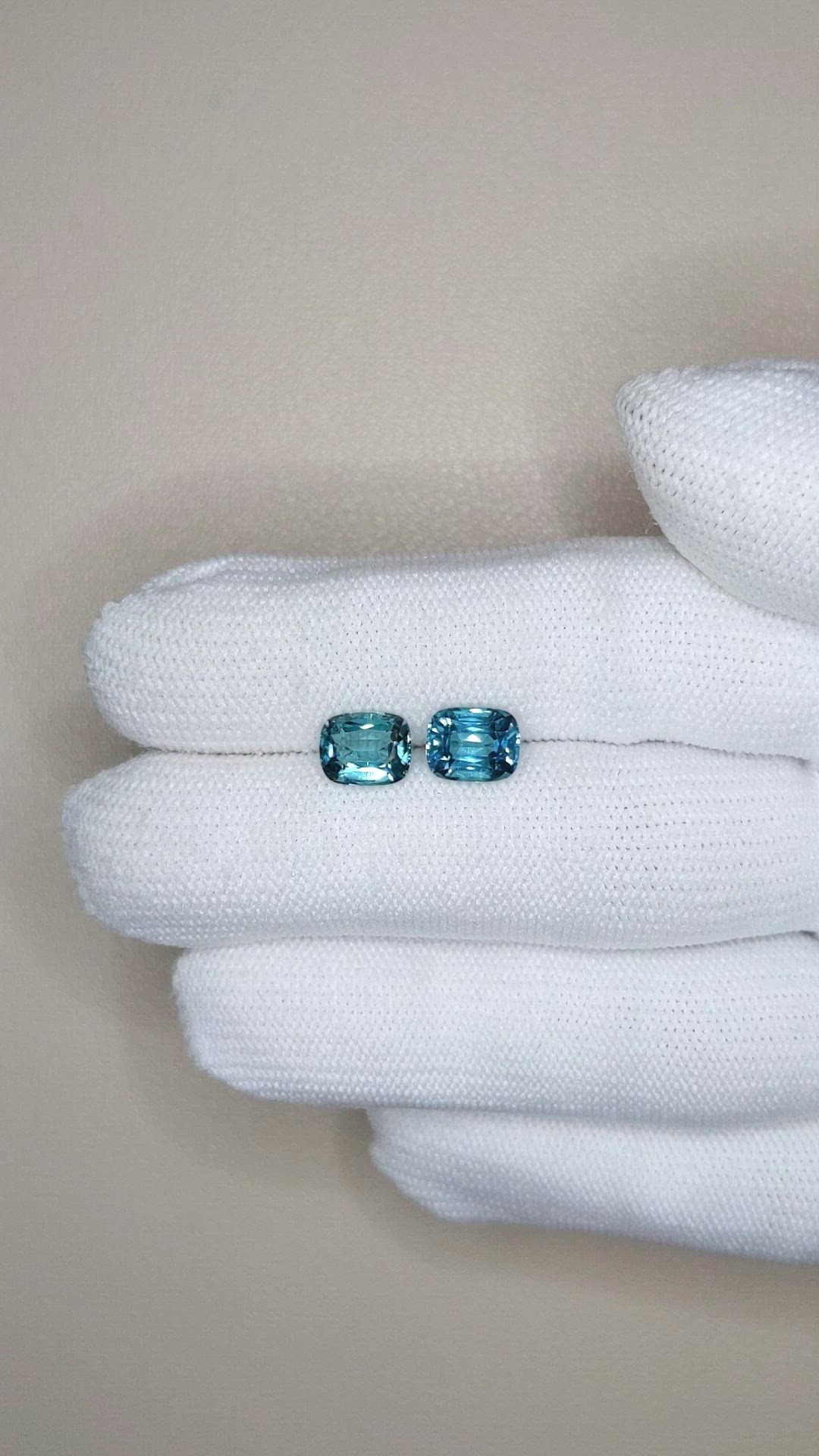 3.11 Ct.Tw.Total Carat Weight Blue Tourmaline Pair from Namibia Size Video