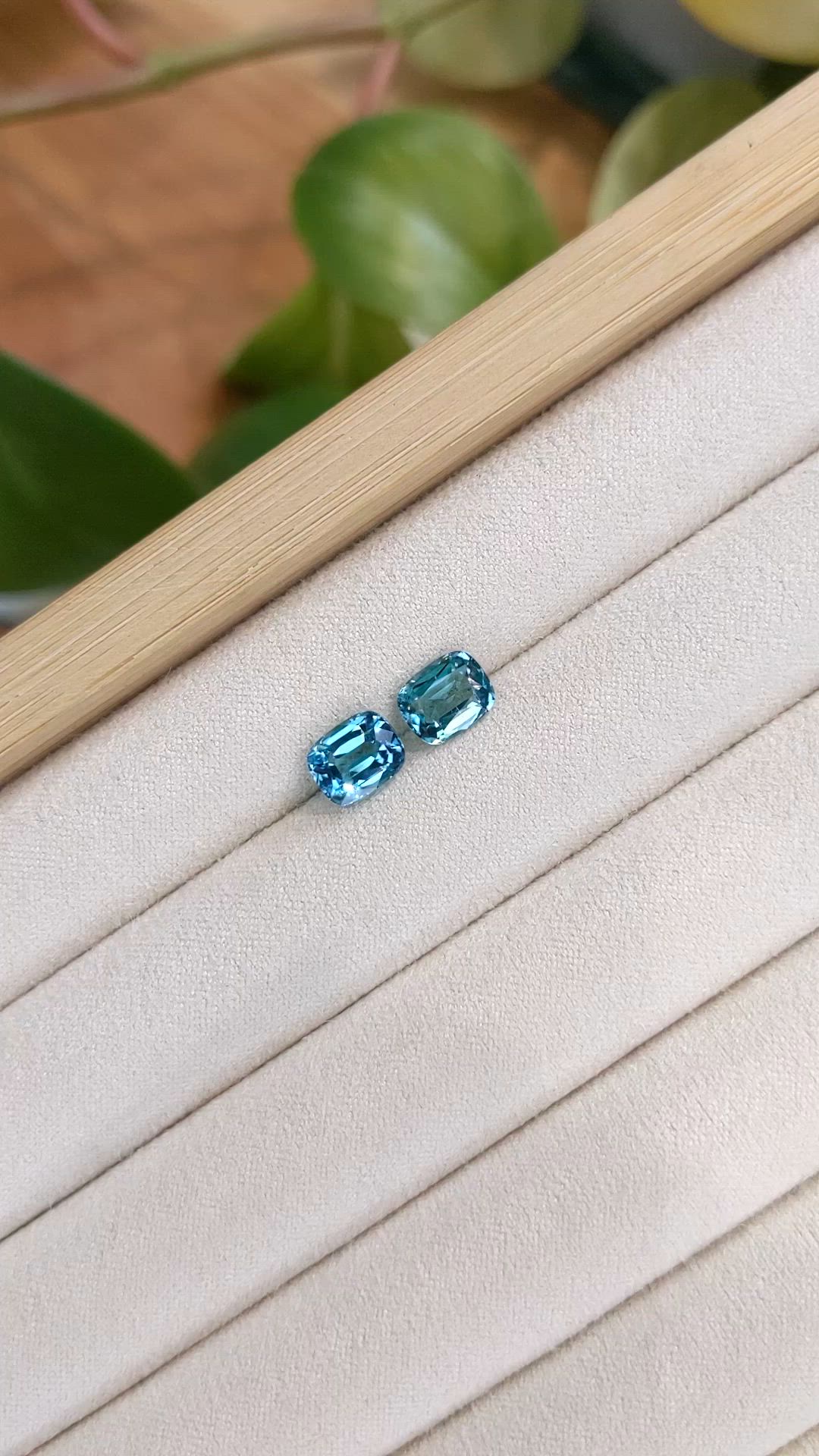 3.11 Ct.Tw.Total Carat Weight Blue Tourmaline Pair from Namibia Size Video