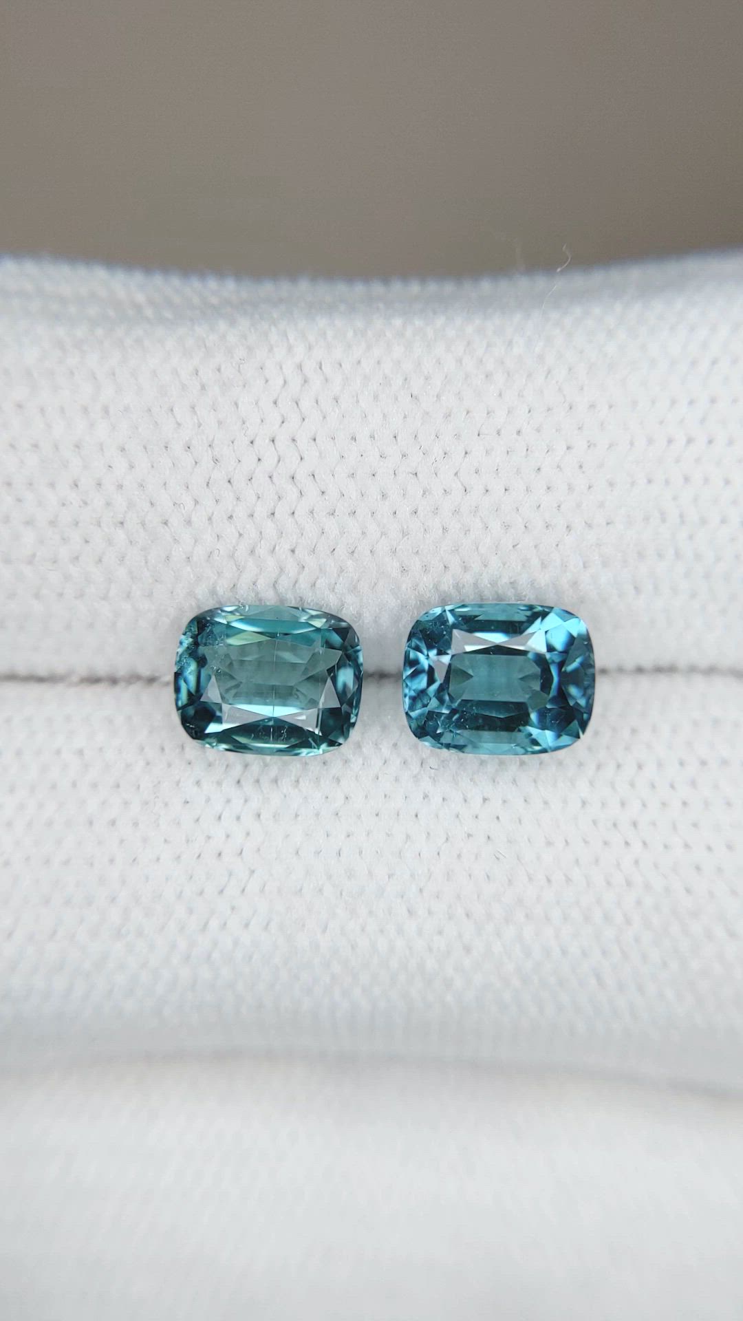 3.11 Ct.Tw.Total Carat Weight Blue Tourmaline Pair from Namibia Size Video