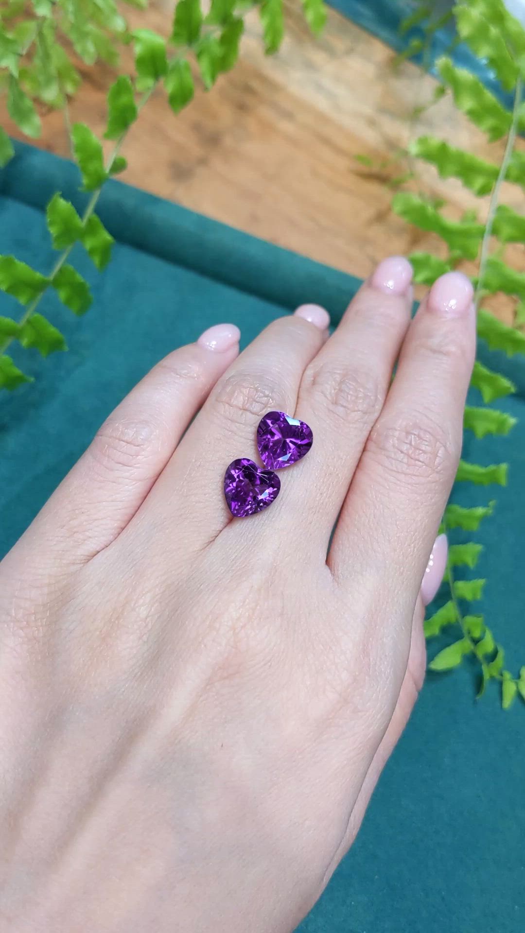6.65 Ct.Tw.Total Carat Weight Purple Amethyst Pair from Brazil Size Video