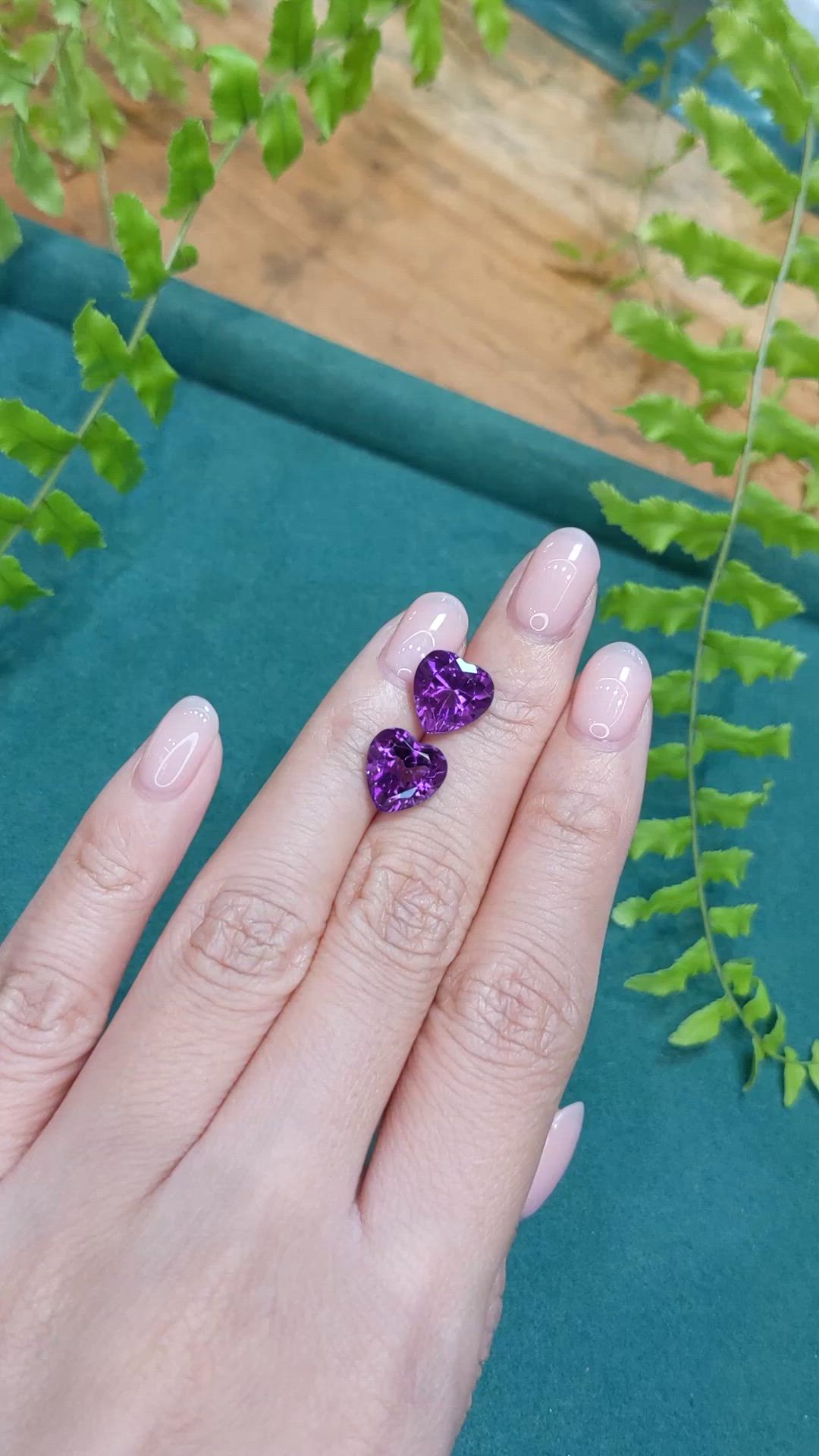 6.65 Ct.Tw.Total Carat Weight Purple Amethyst Pair from Brazil Size Video