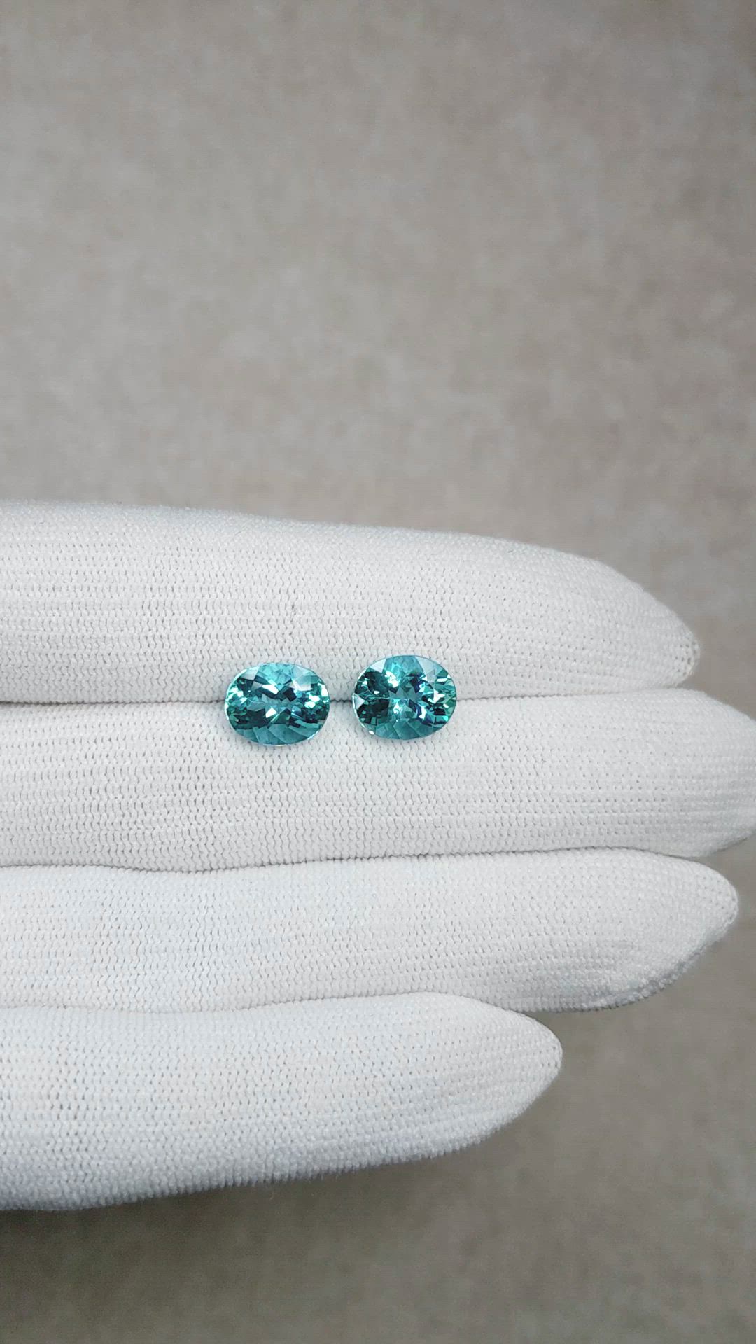 4.96&nbsp;Ct.Tw.Total Carat Weight Blue Aquamarine Pair from Tanzania Size Video