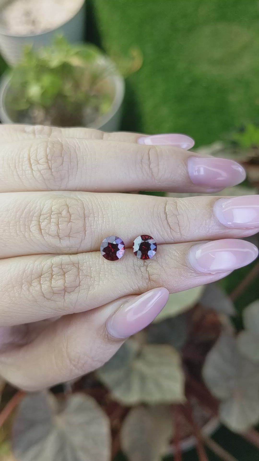 2.42&nbsp;Ct.Tw.Total Carat Weight Reddish Orange Hessonite Garnet Pair from Madagascar Size Video