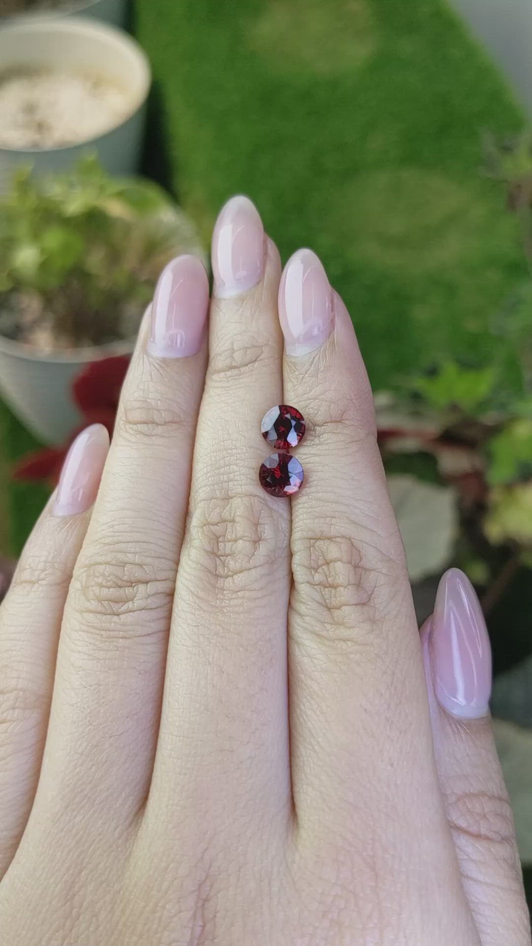 2.42&nbsp;Ct.Tw.Total Carat Weight Reddish Orange Hessonite Garnet Pair from Madagascar Size Video
