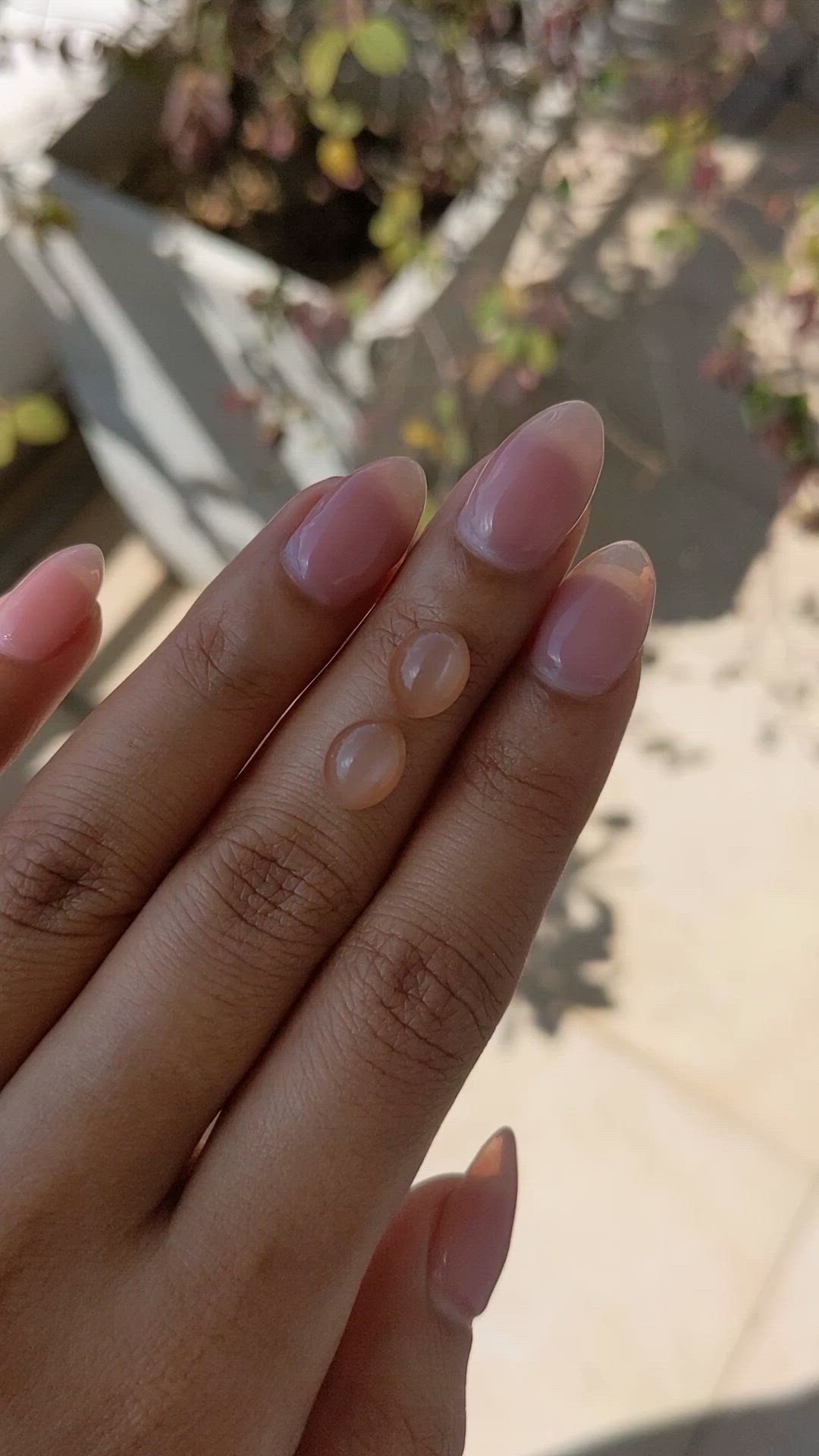 4.78&nbsp;Ct.Tw.Total Carat Weight Peach Cabochon Moonstone Pair from Ceylon (Sri Lanka) Size Video