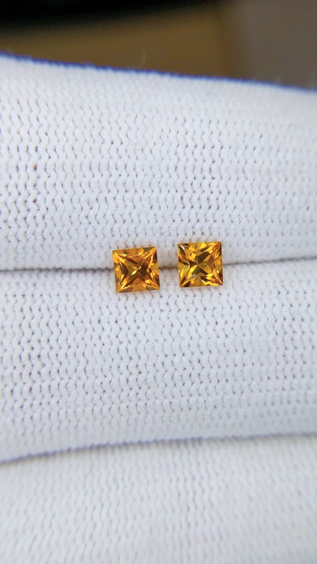 0.64&nbsp;Ct.Tw.Total Carat Weight Yellowish Orange Citrine Pair from Brazil Size Video