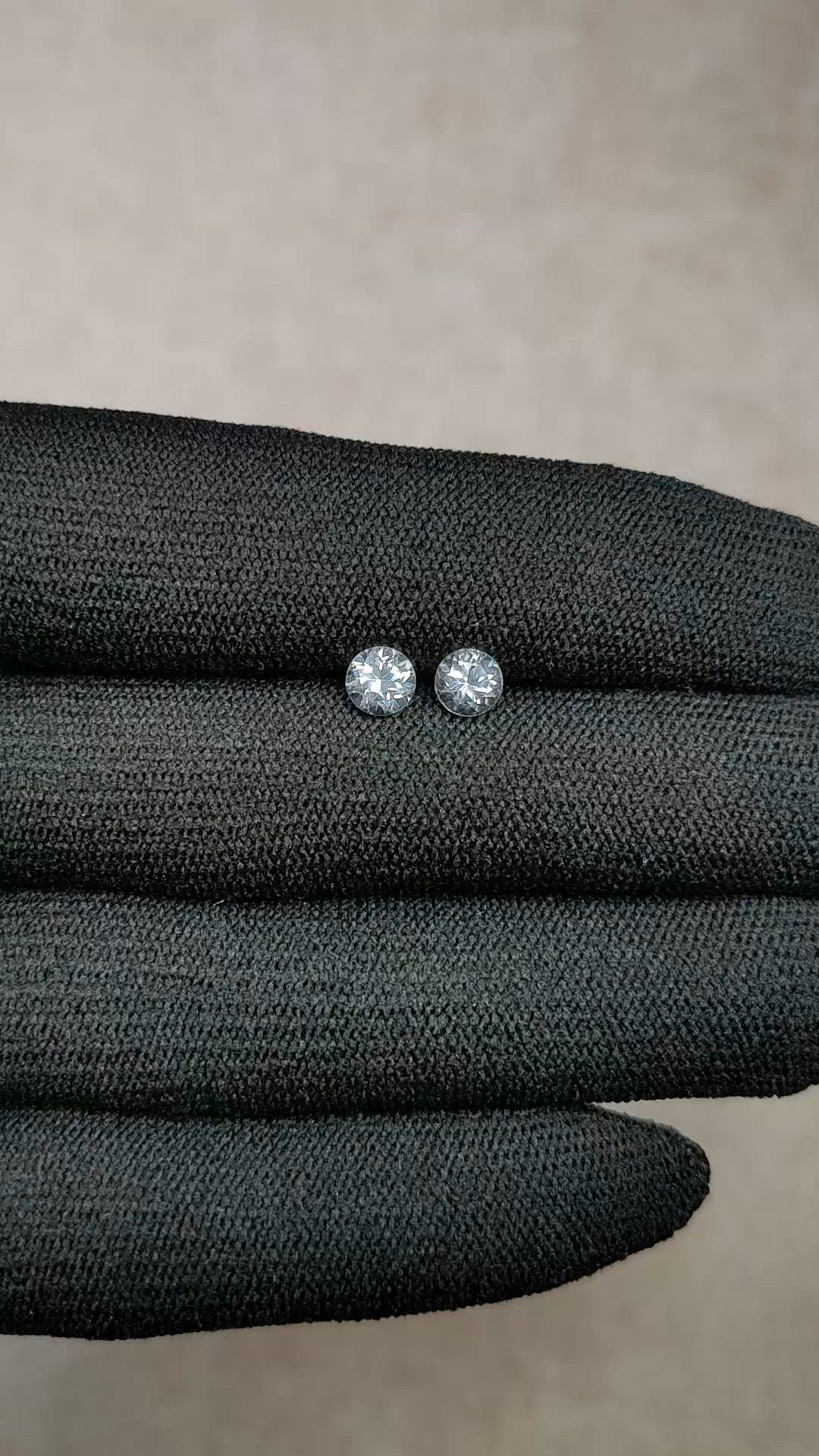 1.42&nbsp;Ct.Tw.Total Carat Weight White Topaz Pair from Brazil Size Video