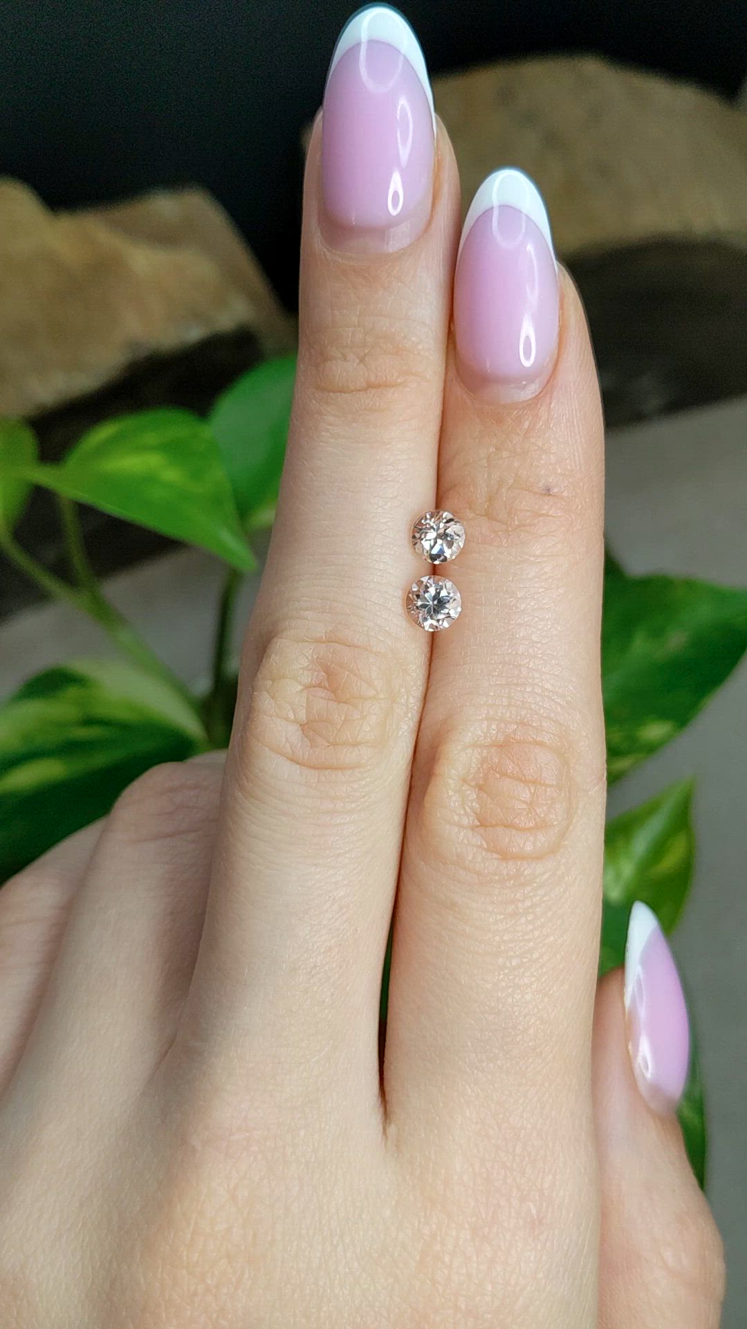 1.42&nbsp;Ct.Tw.Total Carat Weight White Topaz Pair from Brazil Size Video