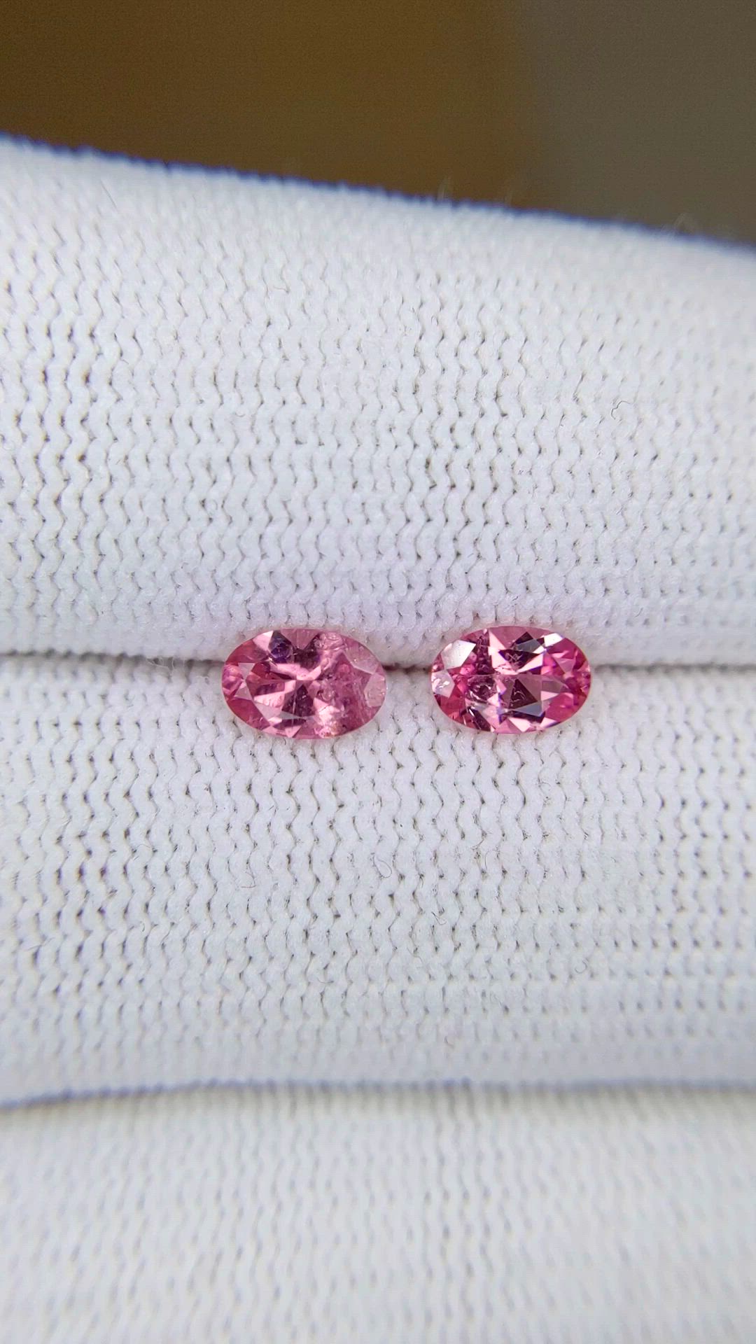 0.78&nbsp;Ct.Tw.Total Carat Weight Pink Tourmaline Pair from Brazil Size Video