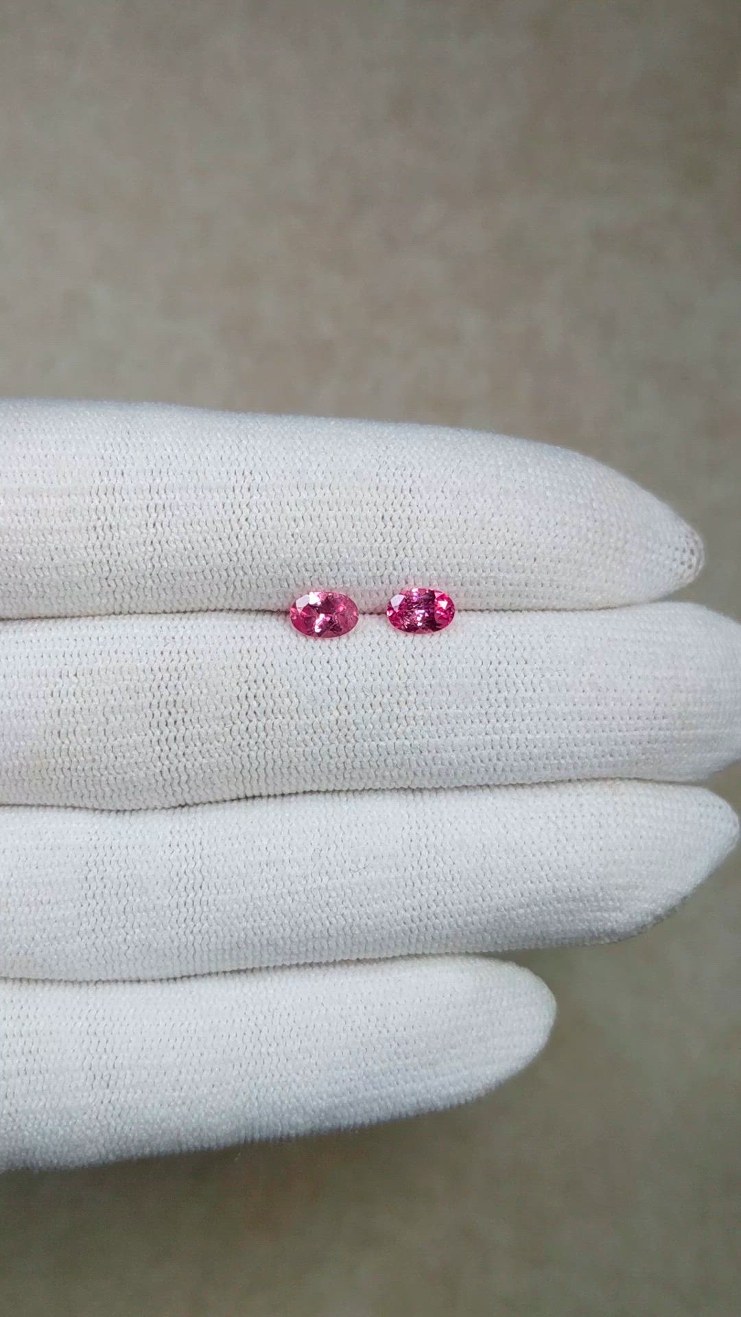 0.78&nbsp;Ct.Tw.Total Carat Weight Pink Tourmaline Pair from Brazil Size Video