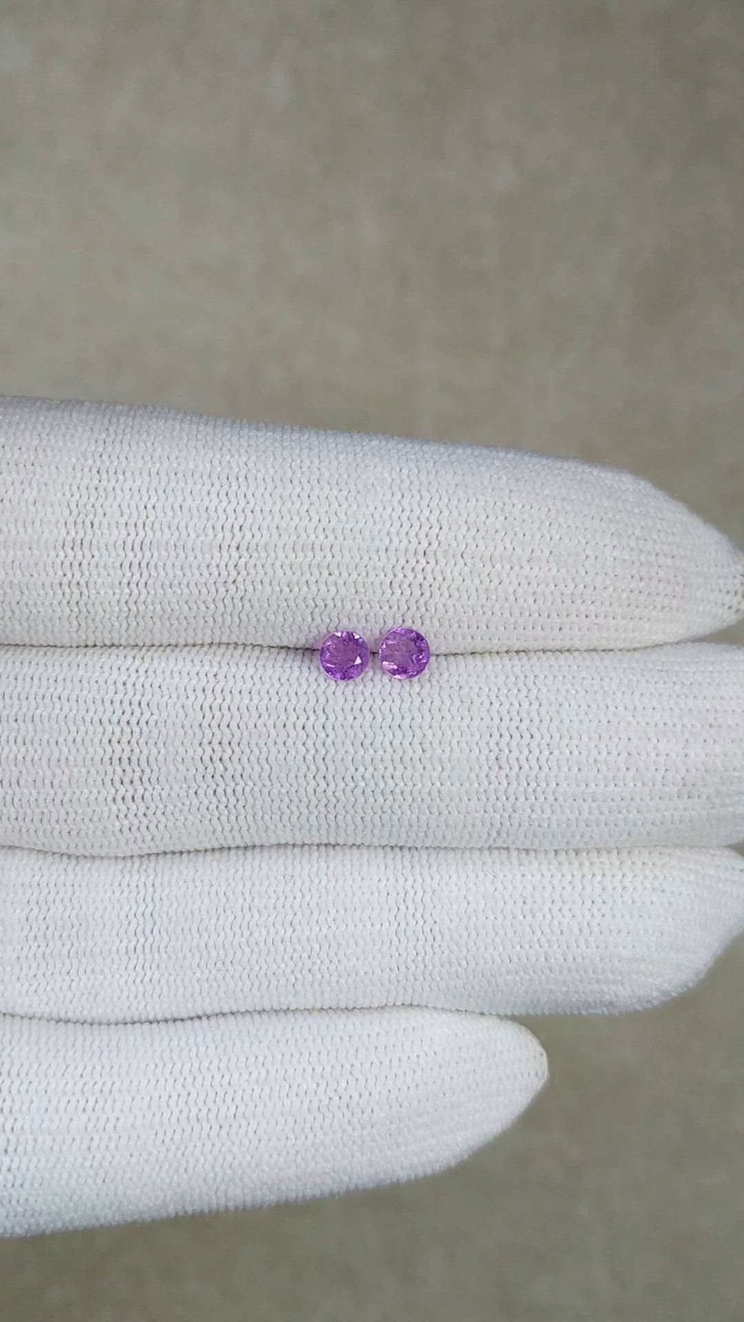 0.46 Ct.Tw.Total Carat Weight Purple Amethyst Pair from Brazil Size Video