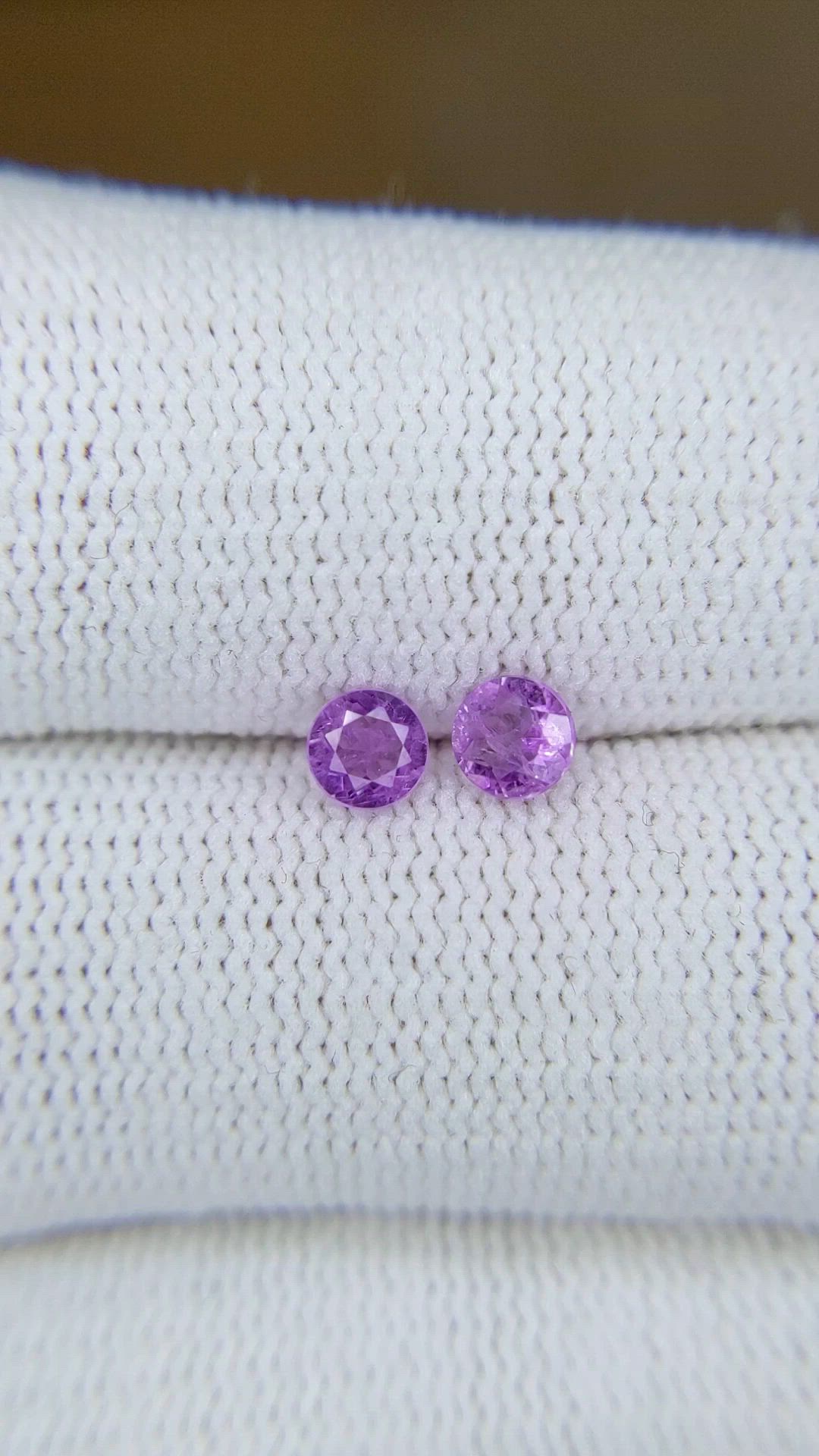 0.46 Ct.Tw.Total Carat Weight Purple Amethyst Pair from Brazil Size Video