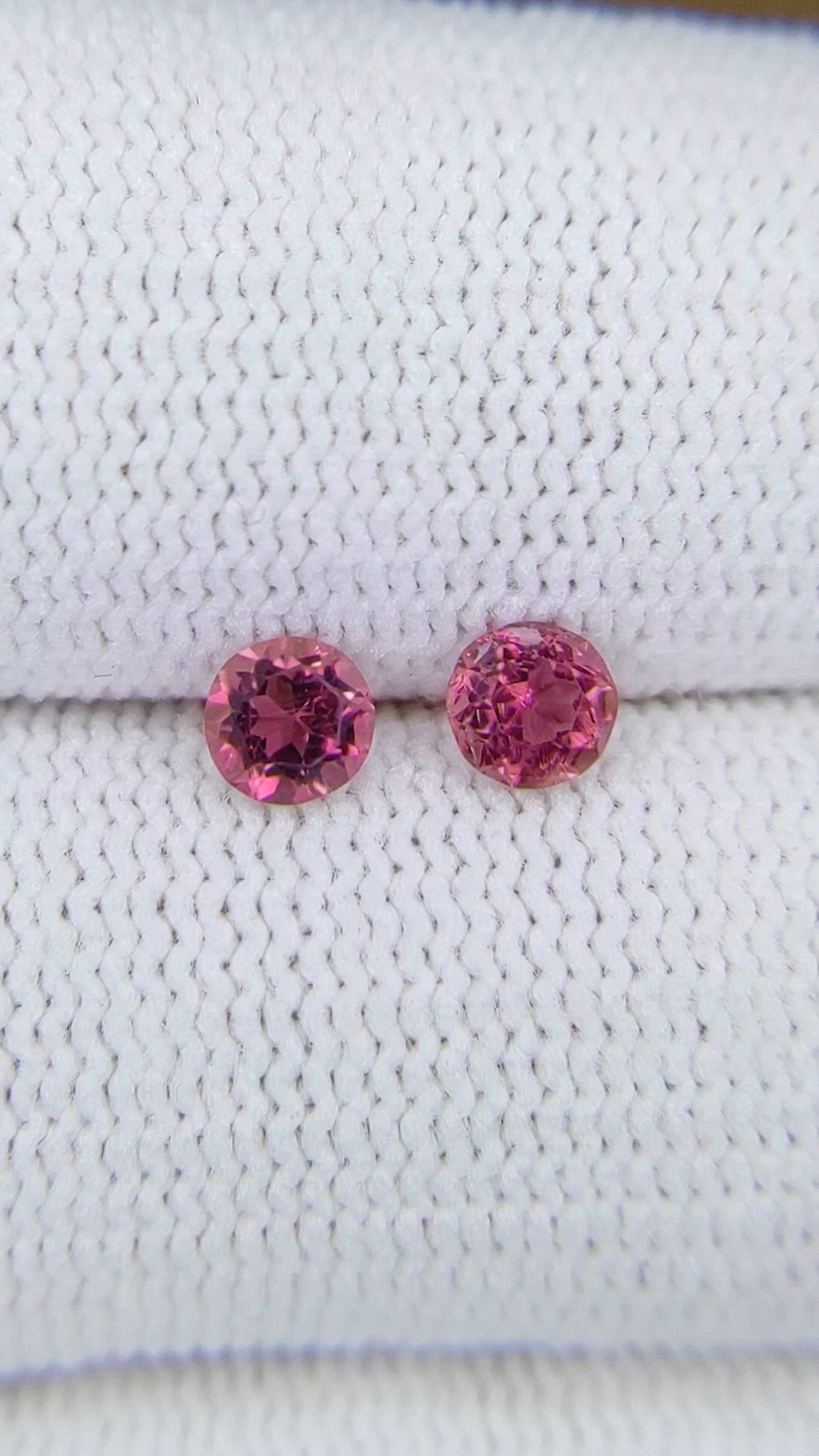 0.55&nbsp;Ct.Tw.Total Carat Weight Pink Tourmaline Pair from Brazil Size Video
