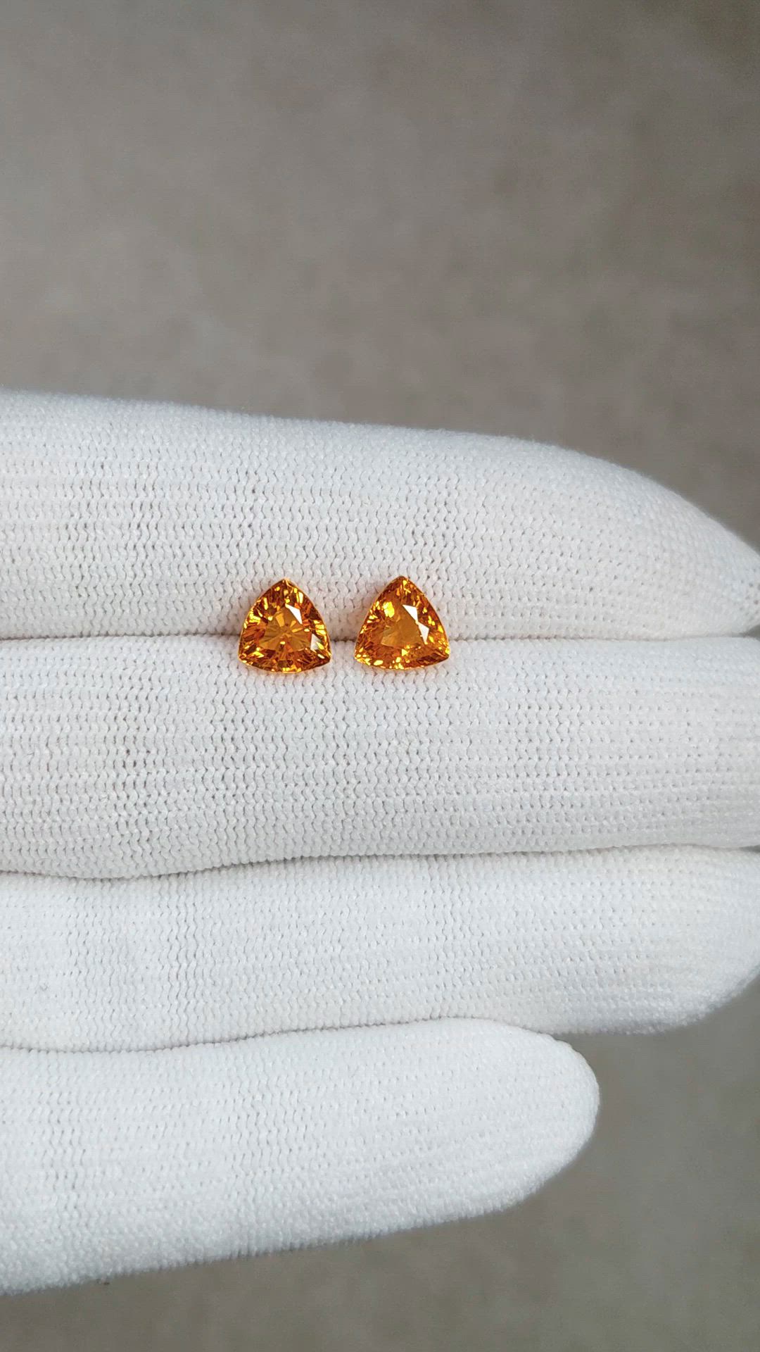 3.76 Ct.Tw.Total Carat Weight Orange Spessartite Garnet Pair from Madagascar Size Video