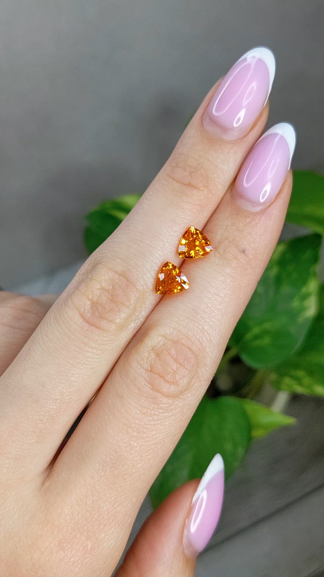 3.76 Ct.Tw.Total Carat Weight Orange Spessartite Garnet Pair from Madagascar Size Video