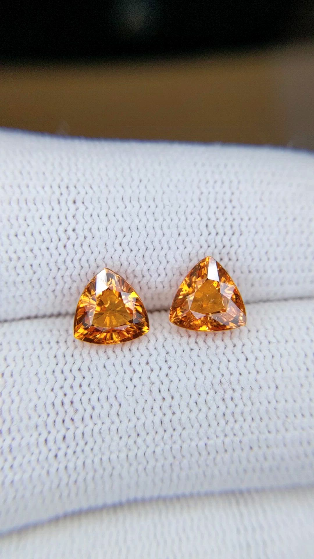 3.76 Ct.Tw.Total Carat Weight Orange Spessartite Garnet Pair from Madagascar Size Video