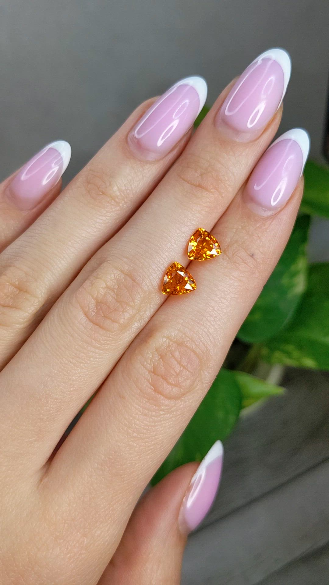 3.76 Ct.Tw.Total Carat Weight Orange Spessartite Garnet Pair from Madagascar Size Video