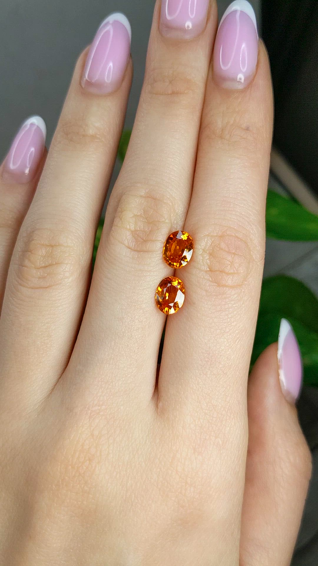 4.17&nbsp;Ct.Tw.Total Carat Weight Orange Spessartite Garnet Pair from Madagascar Size Video