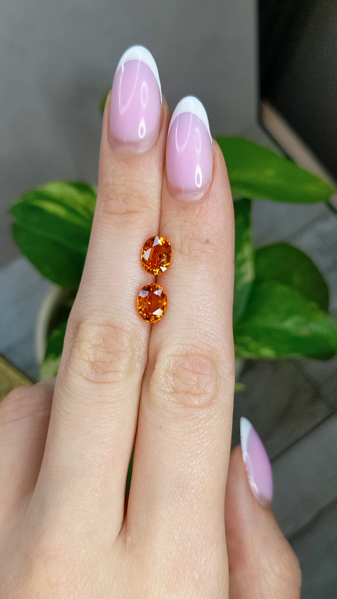 4.17&nbsp;Ct.Tw.Total Carat Weight Orange Spessartite Garnet Pair from Madagascar Size Video