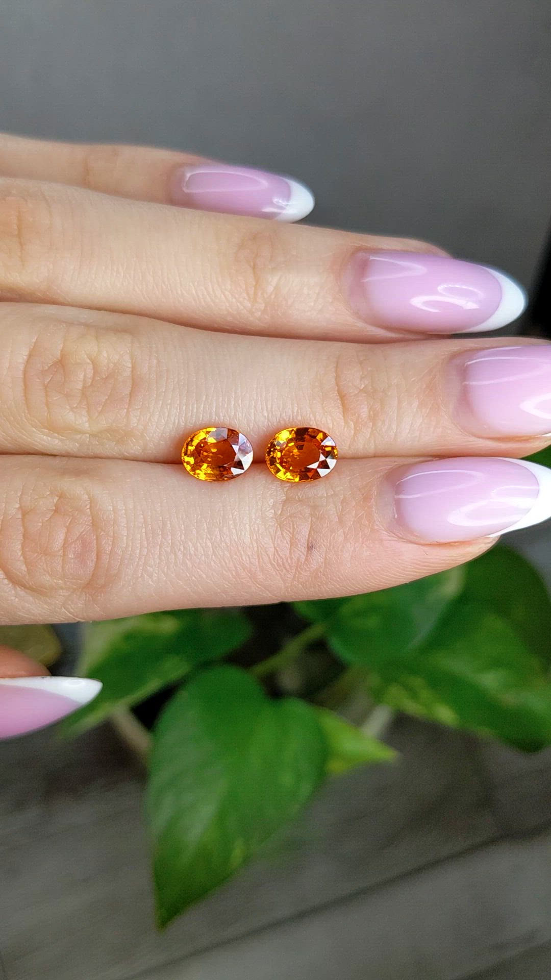 4.17&nbsp;Ct.Tw.Total Carat Weight Orange Spessartite Garnet Pair from Madagascar Size Video