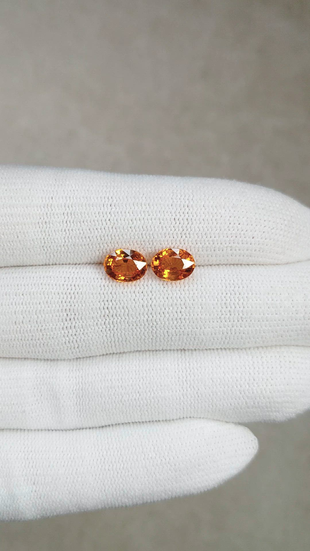 4.17&nbsp;Ct.Tw.Total Carat Weight Orange Spessartite Garnet Pair from Madagascar Size Video