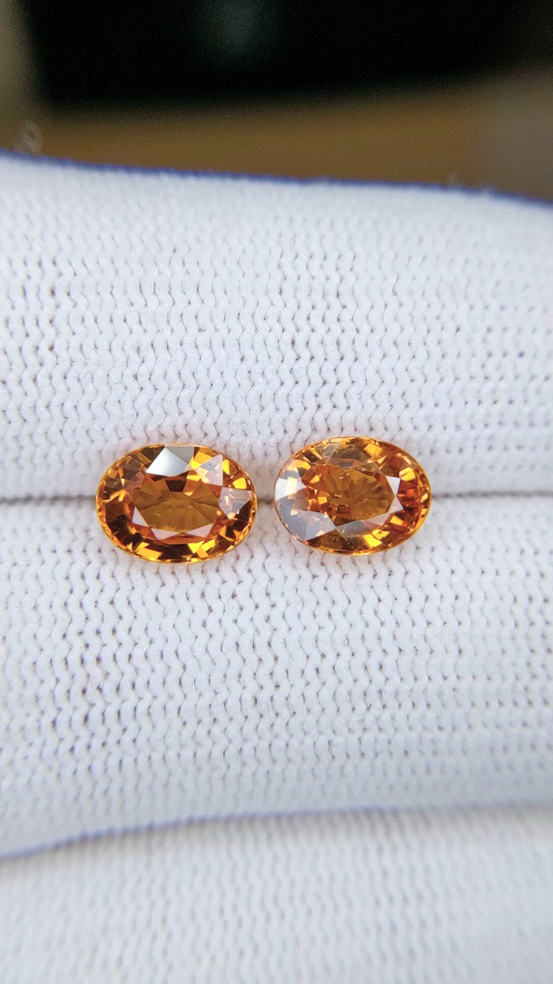 4.17&nbsp;Ct.Tw.Total Carat Weight Orange Spessartite Garnet Pair from Madagascar Size Video
