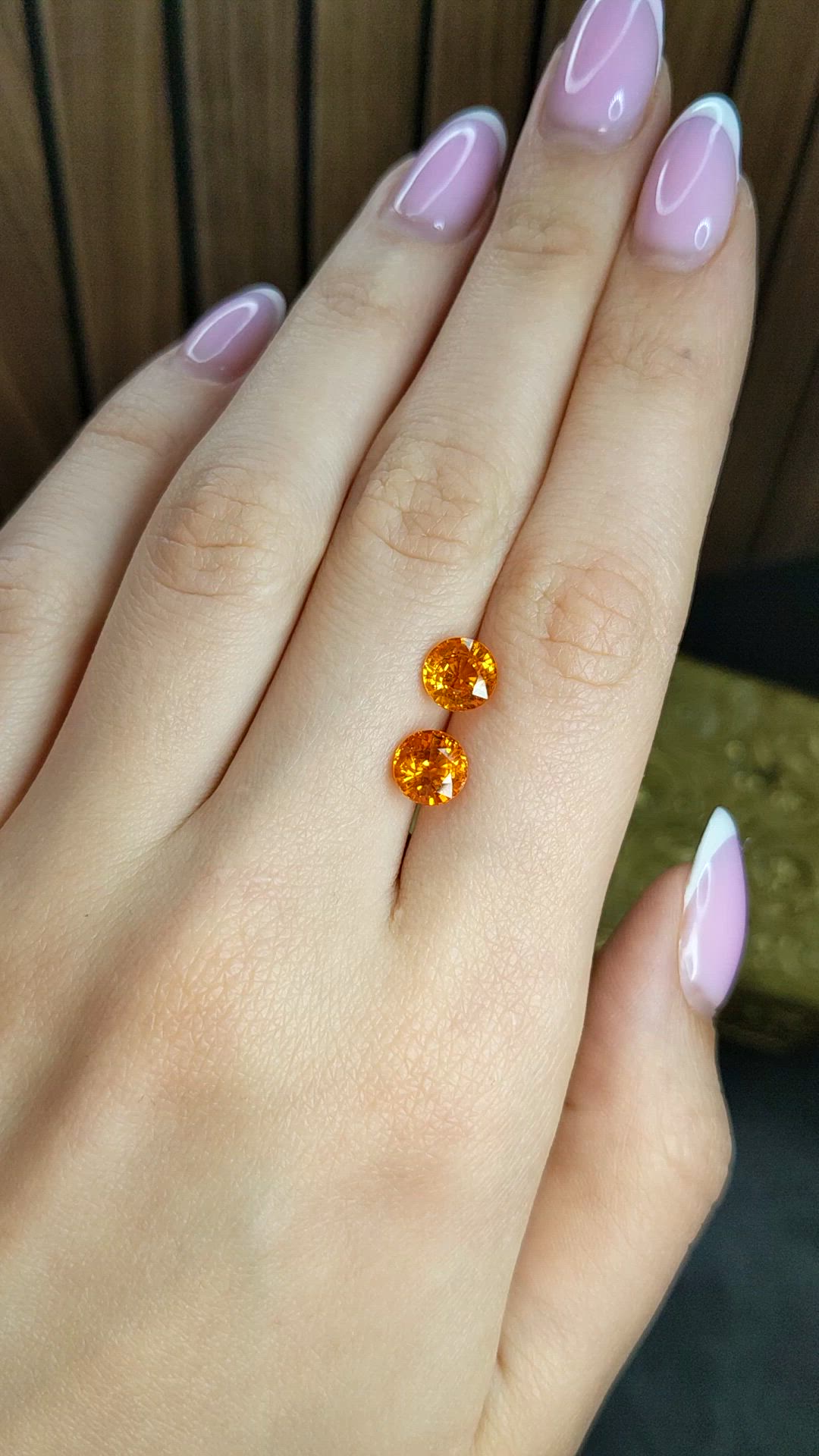 4.87&nbsp;Ct.Tw.Total Carat Weight Orange Spessartite Garnet Pair from Madagascar Size Video