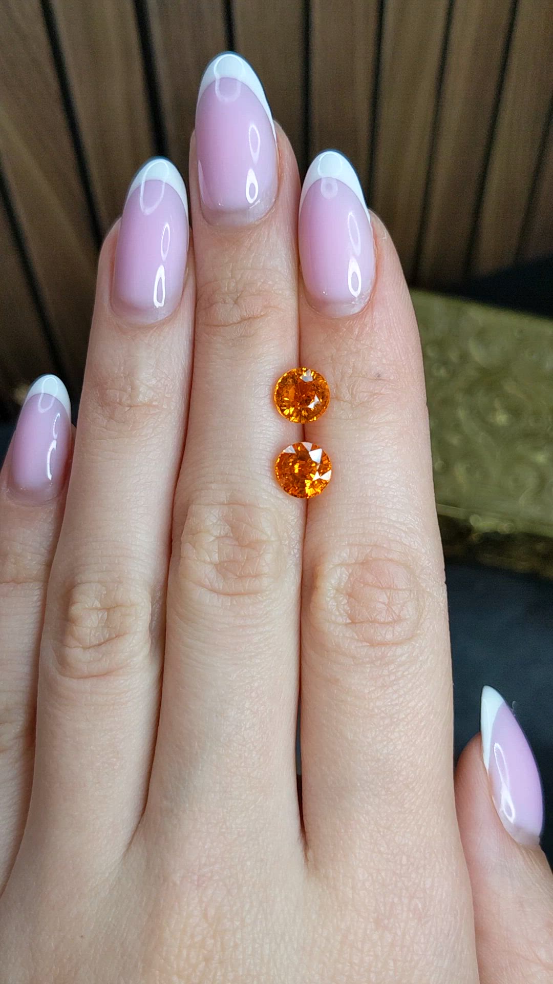 4.87&nbsp;Ct.Tw.Total Carat Weight Orange Spessartite Garnet Pair from Madagascar Size Video