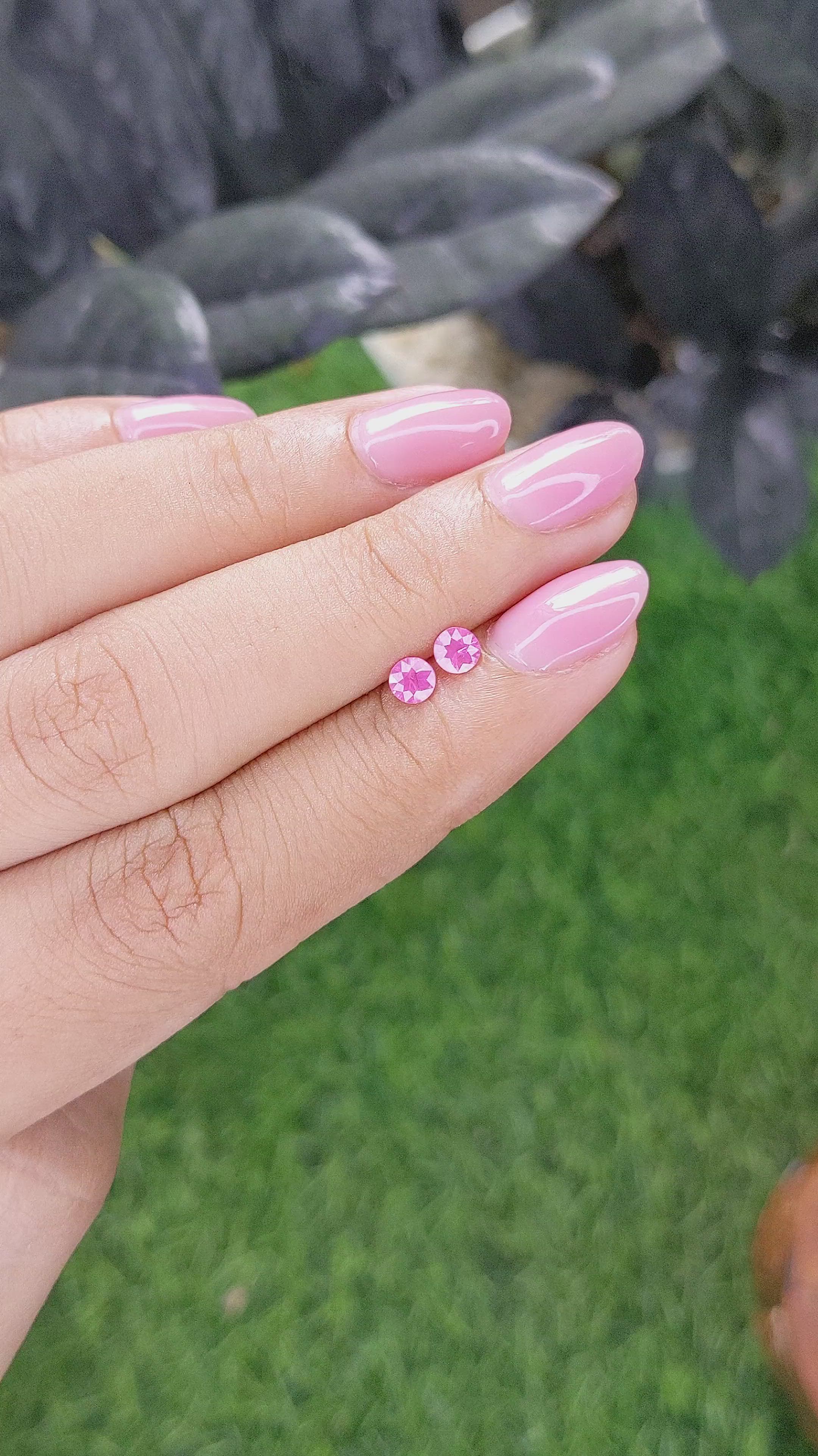 0.43 Ct.Tw.Total Carat Weight Pink Spinel Pair from Tanzania Size Video