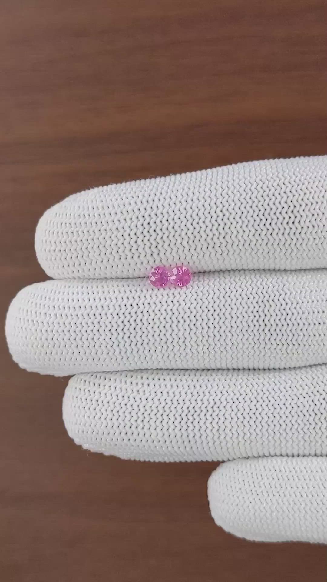 0.43 Ct.Tw.Total Carat Weight Pink Spinel Pair from Tanzania Size Video