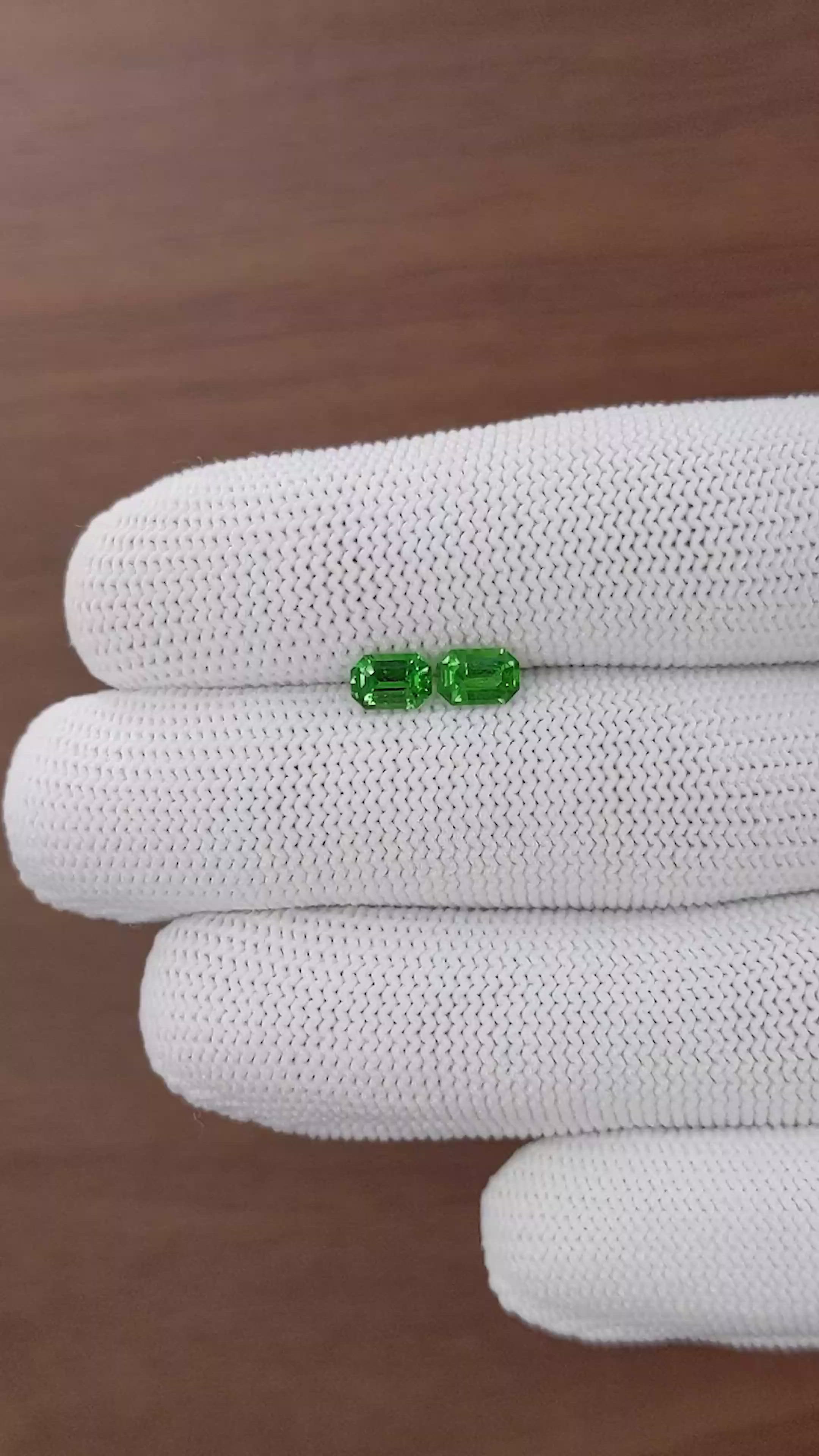 1.31 Ct.Tw.Total Carat Weight Tsavorite Garnet Pair from Tanzania Size Video