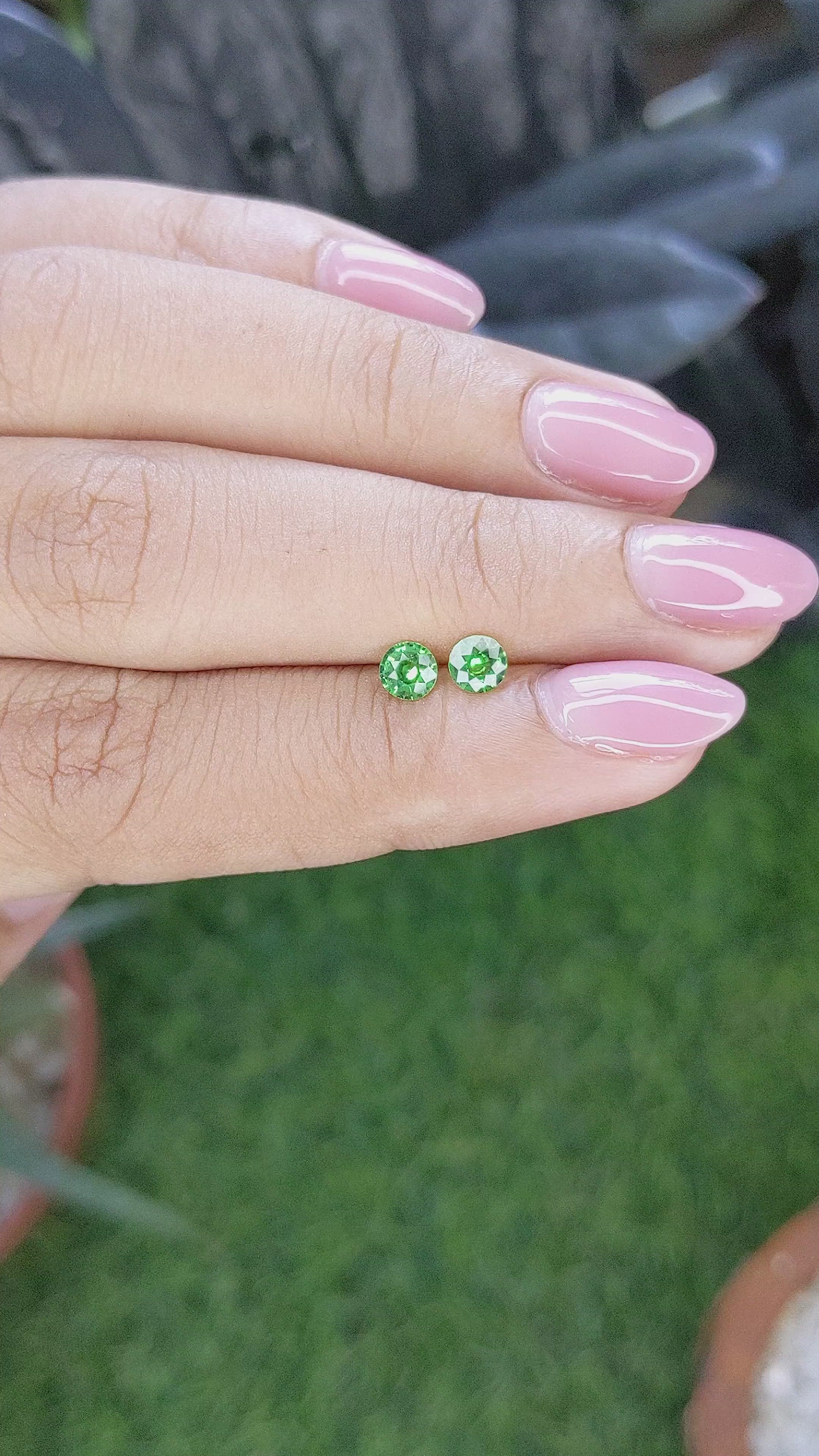 0.50&nbsp;Ct.Tw.Total Carat Weight Tsavorite Garnet Pair from Tanzania Size Video