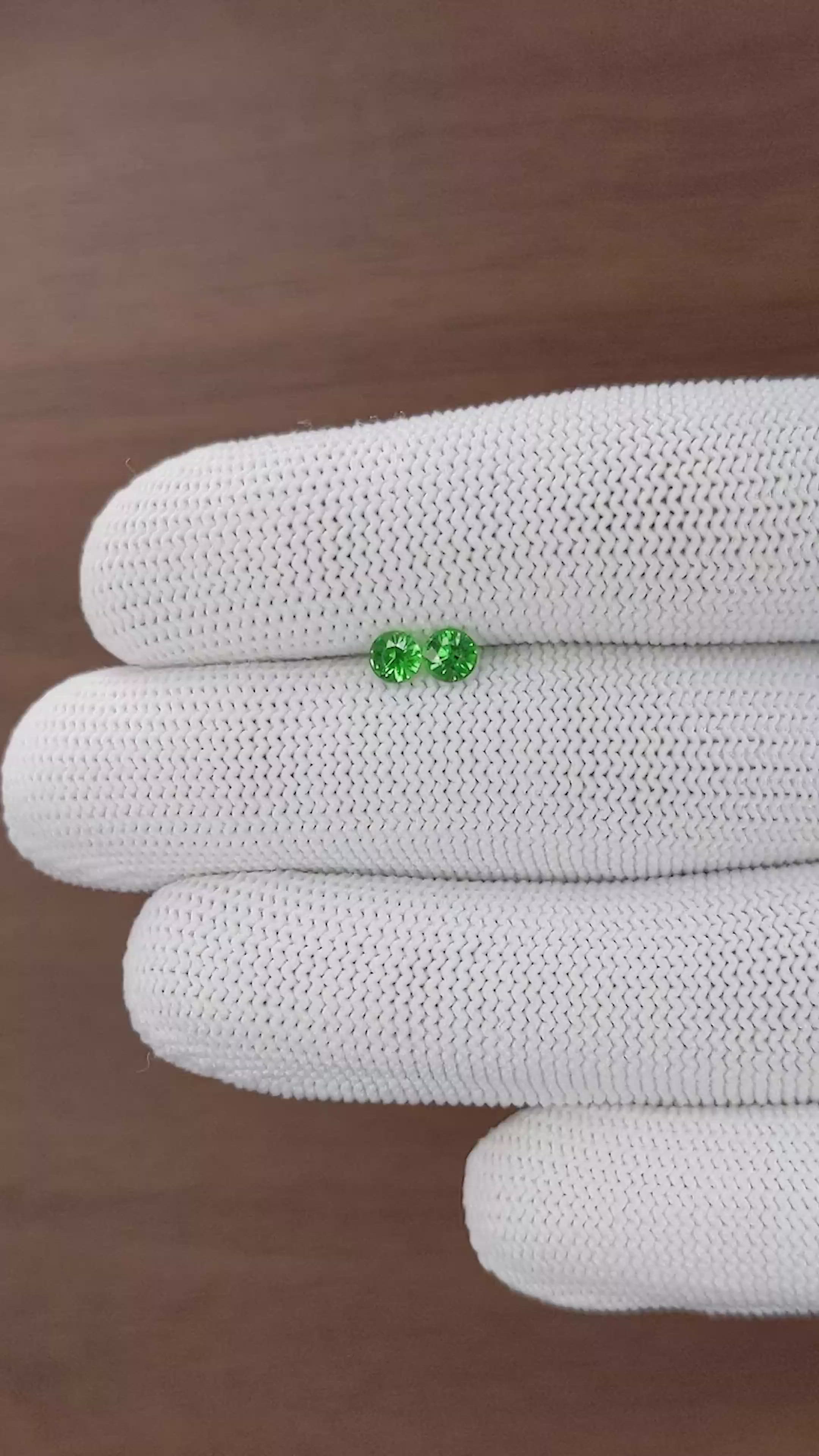 0.61 Ct.Tw.Total Carat Weight Tsavorite Garnet Pair from Tanzania Size Video