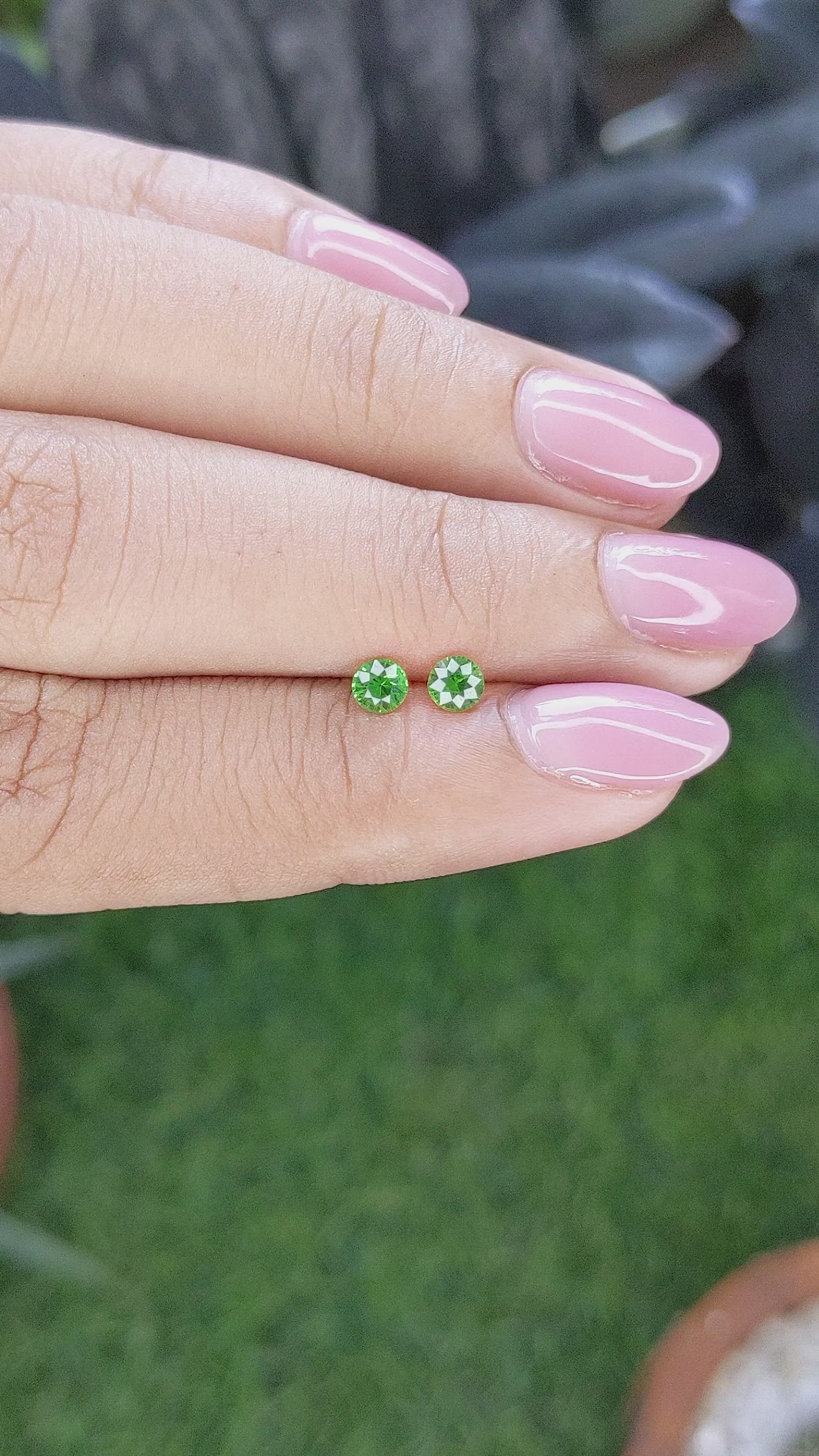 0.40&nbsp;Ct.Tw.Total Carat Weight Tsavorite Garnet Pair from Tanzania Size Video