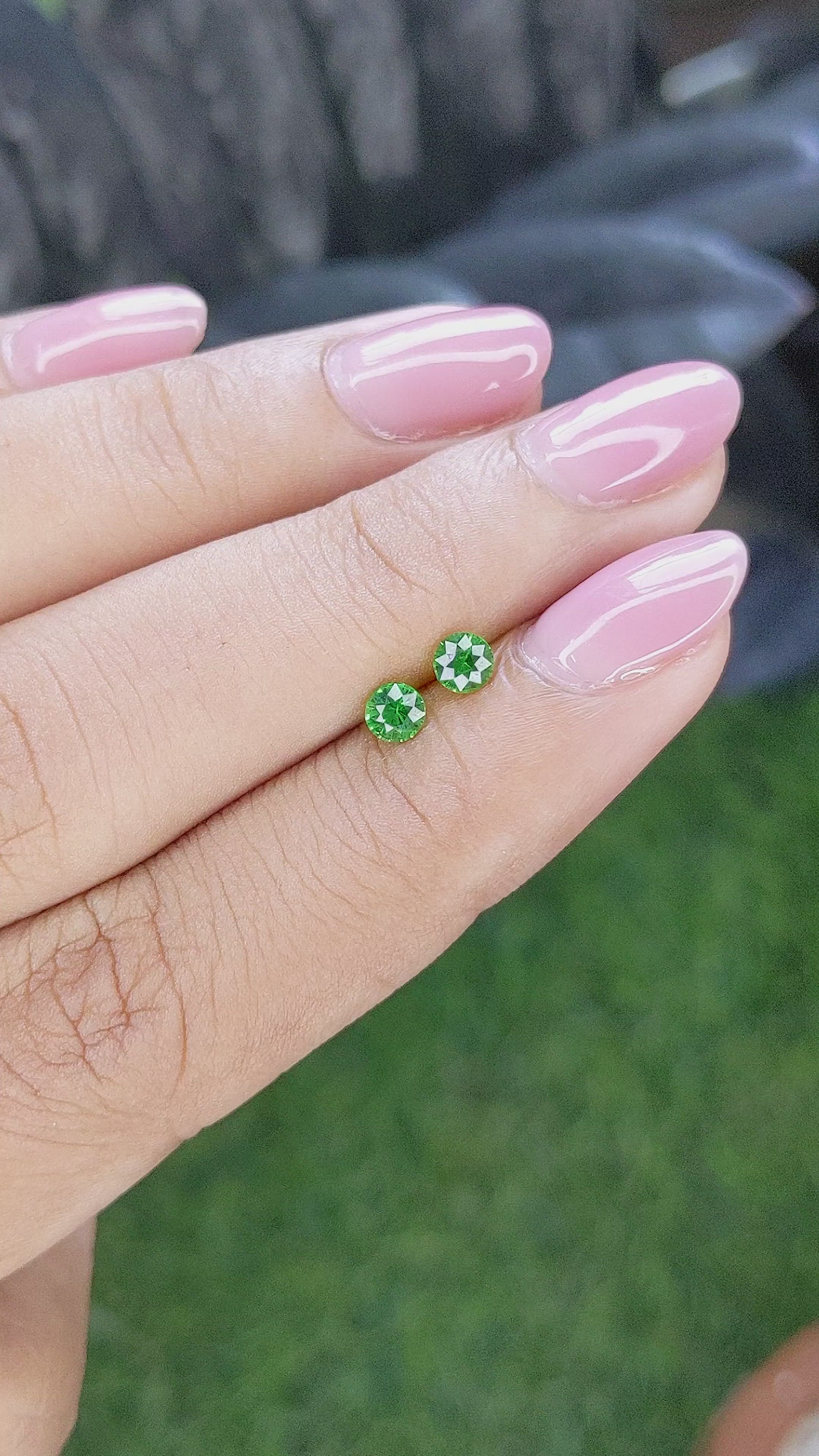 0.40&nbsp;Ct.Tw.Total Carat Weight Tsavorite Garnet Pair from Tanzania Size Video