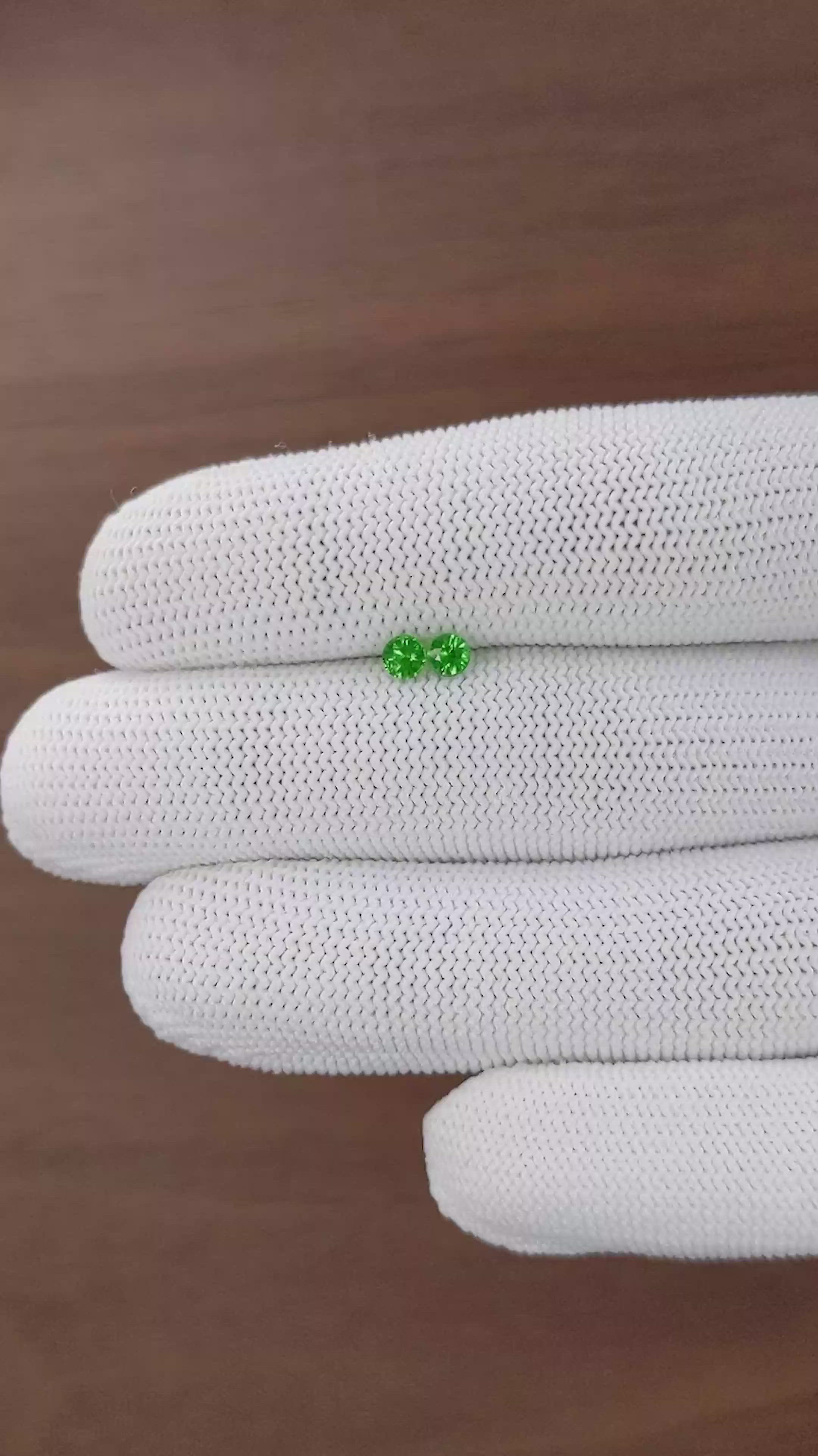 0.37 Ct.Tw.Total Carat Weight Tsavorite Garnet Pair from Tanzania Size Video