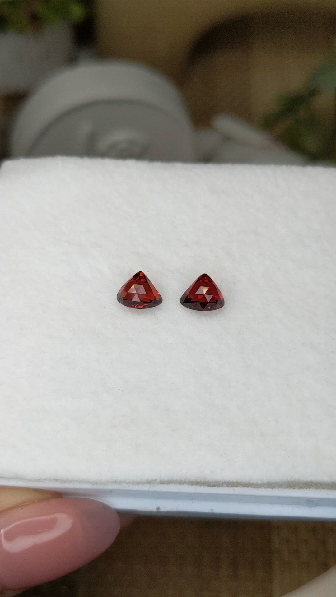 2.39&nbsp;Ct.Tw.Total Carat Weight Red Almandine Garnet Pair from Ceylon (Sri Lanka) Size Video