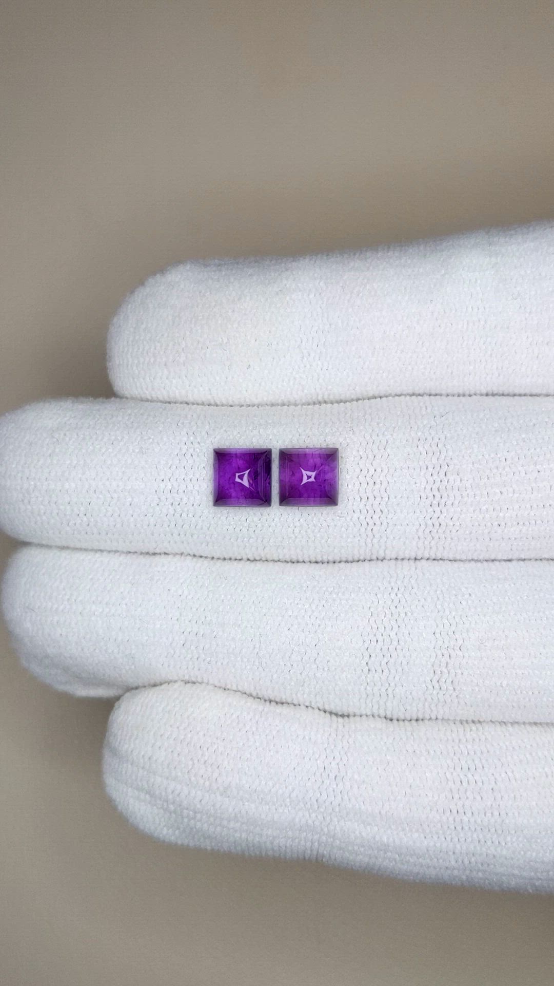 2.37 Ct.Tw.Total Carat Weight Purple Cabochon Amethyst Pair from Brazil Size Video