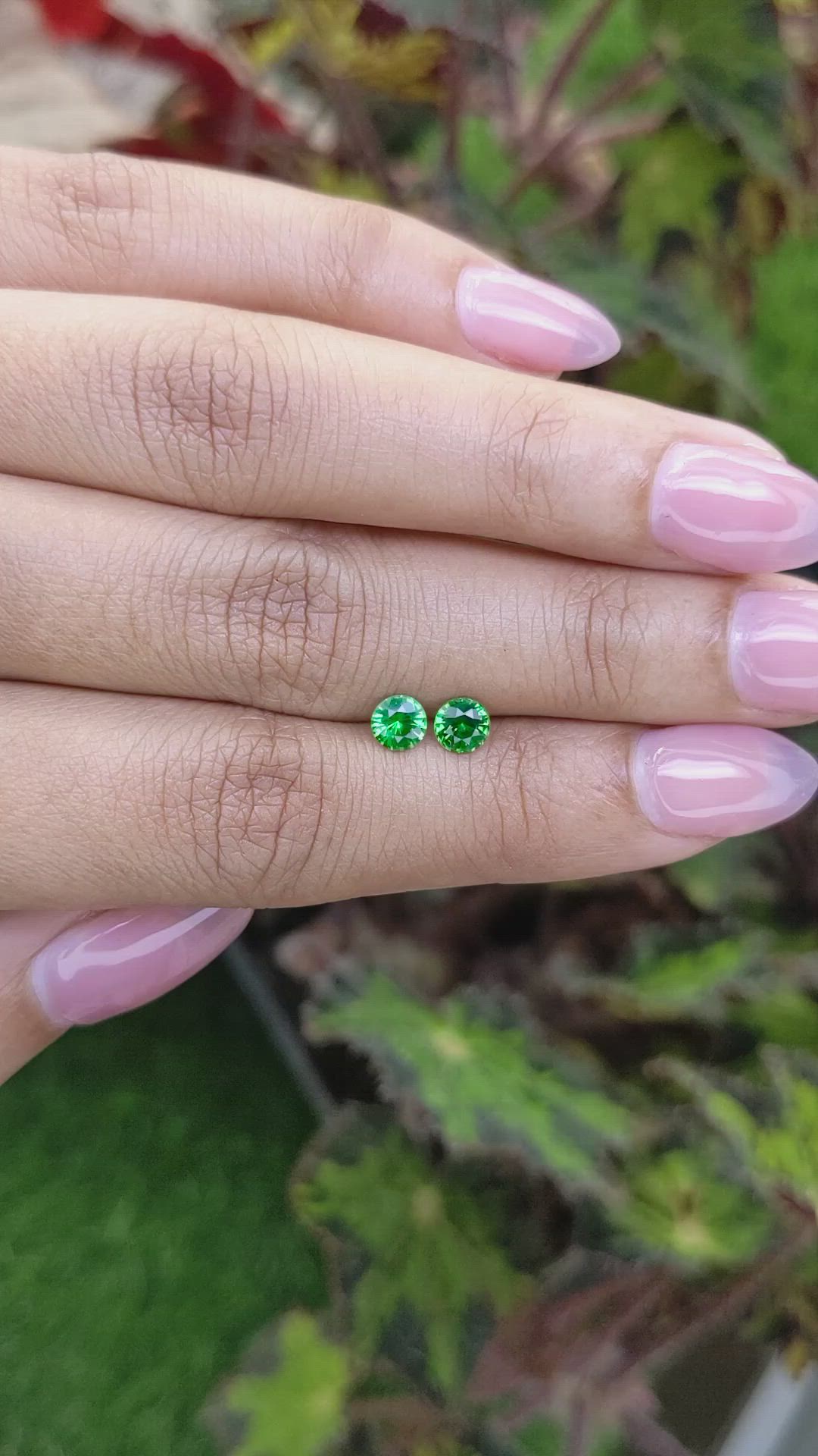 0.82 Ct.Tw.Total Carat Weight Tsavorite Garnet Pair from Madagascar Size Video