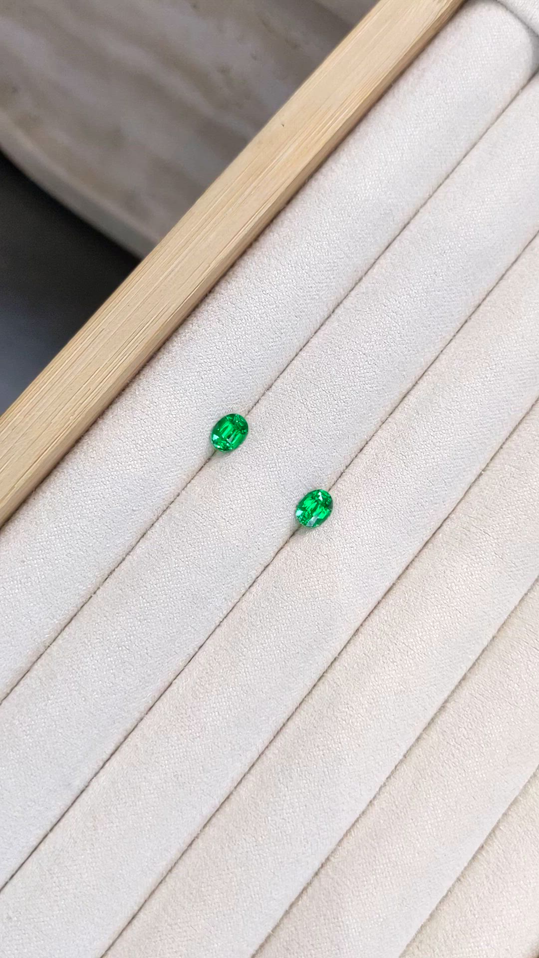 1.29 Ct.Tw.Total Carat Weight Tsavorite Garnet Pair from Tanzania Size Video