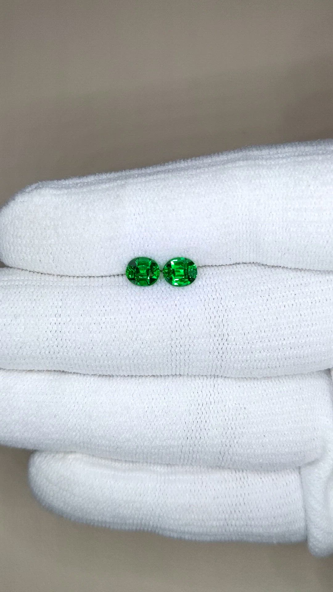 1.45 Ct.Tw.Total Carat Weight Tsavorite Garnet Pair from Tanzania Size Video