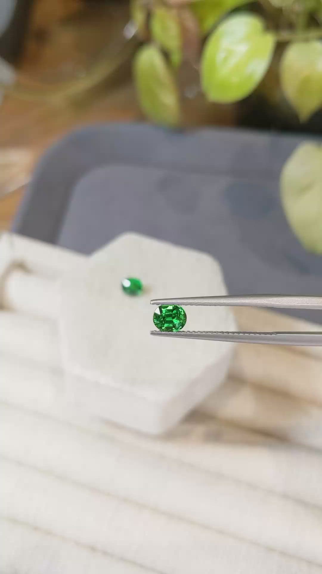 1.45 Ct.Tw.Total Carat Weight Tsavorite Garnet Pair from Tanzania Size Video