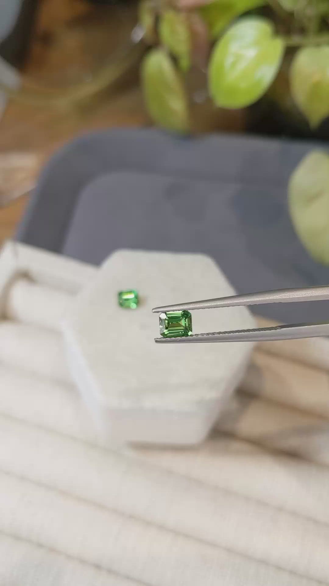 1.19 Ct.Tw.Total Carat Weight Tsavorite Garnet Pair from Tanzania Size Video