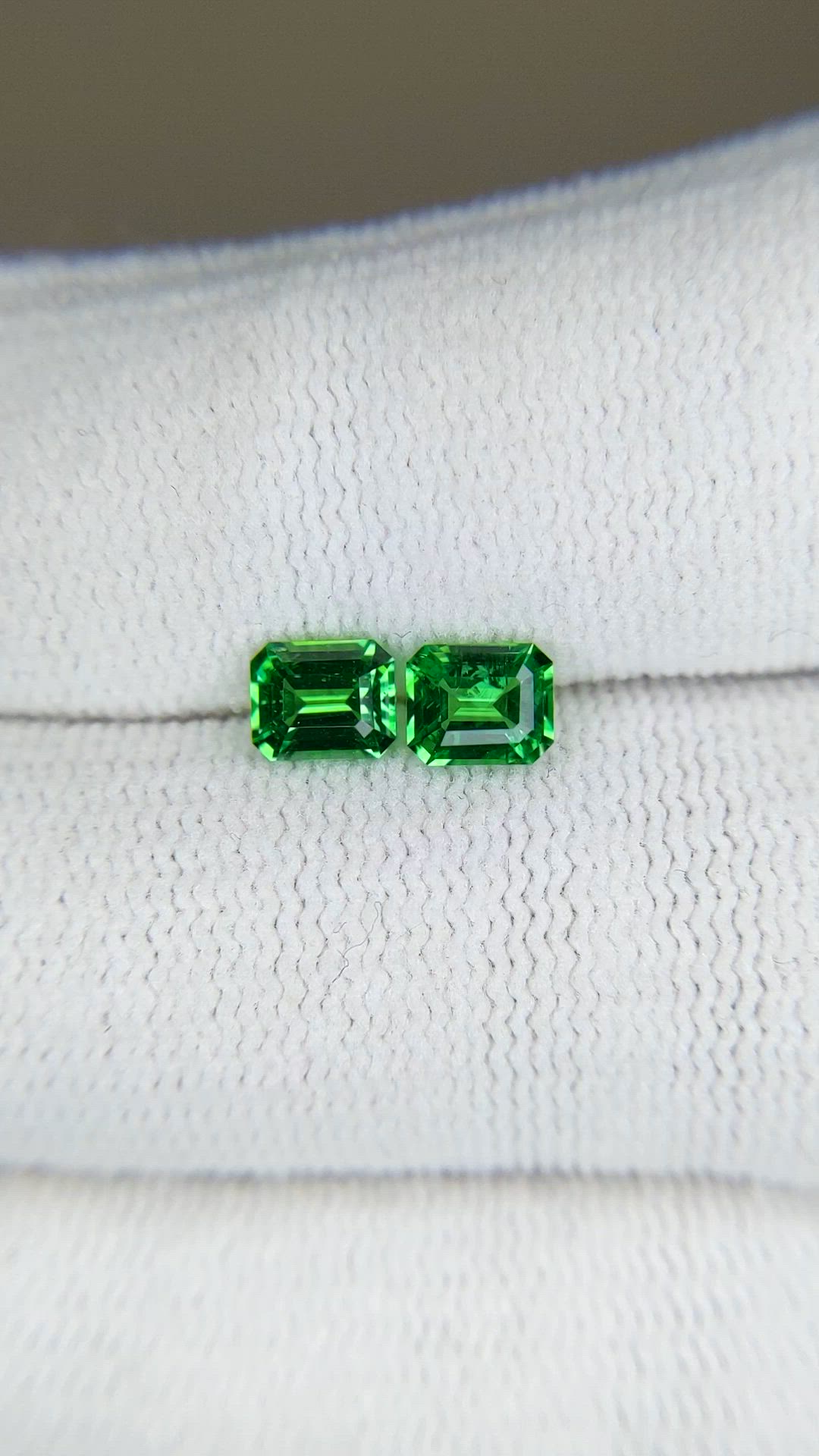 1.19 Ct.Tw.Total Carat Weight Tsavorite Garnet Pair from Tanzania Size Video
