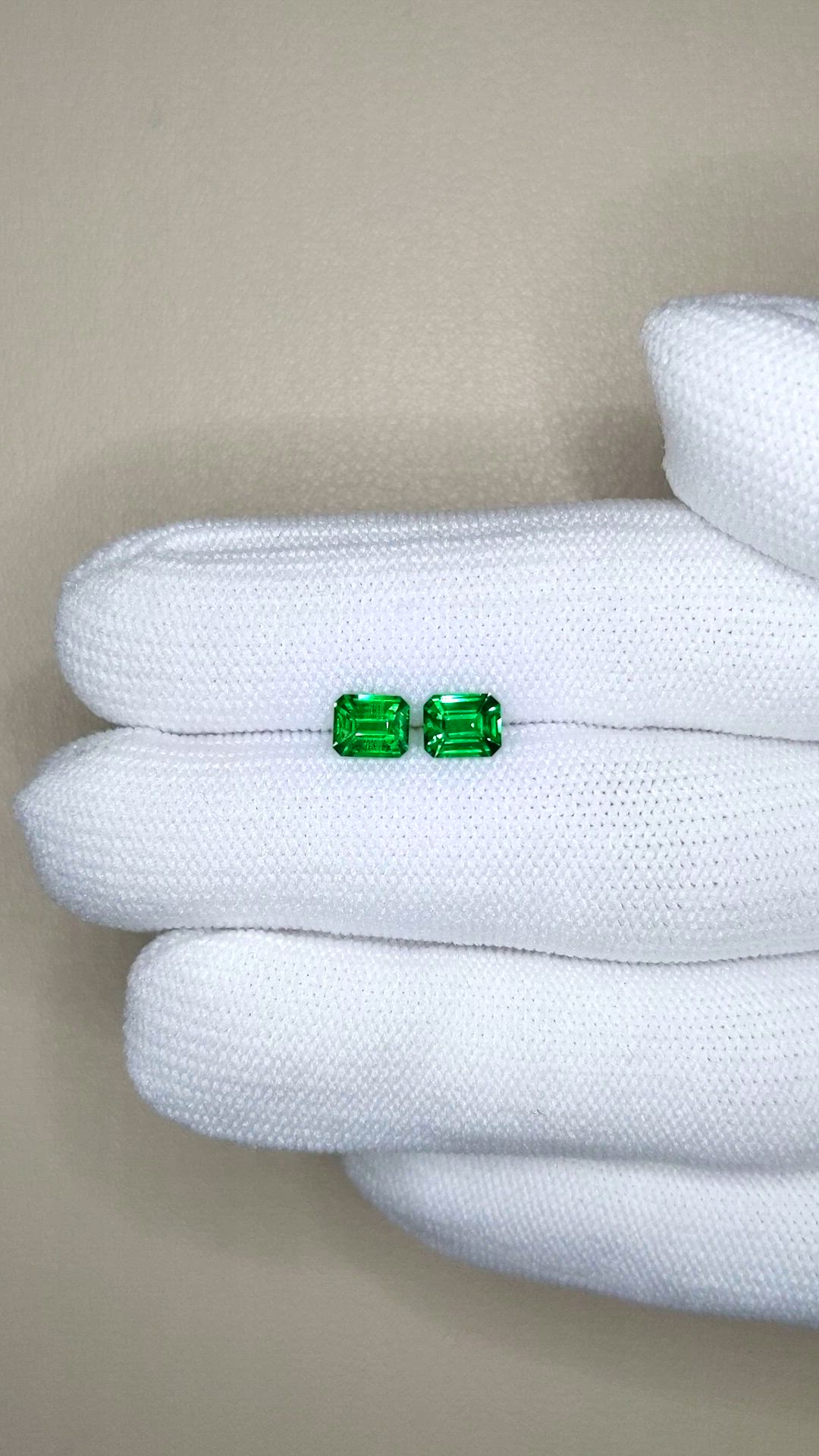 1.41&nbsp;Ct.Tw.Total Carat Weight Tsavorite Garnet Pair from Tanzania Size Video